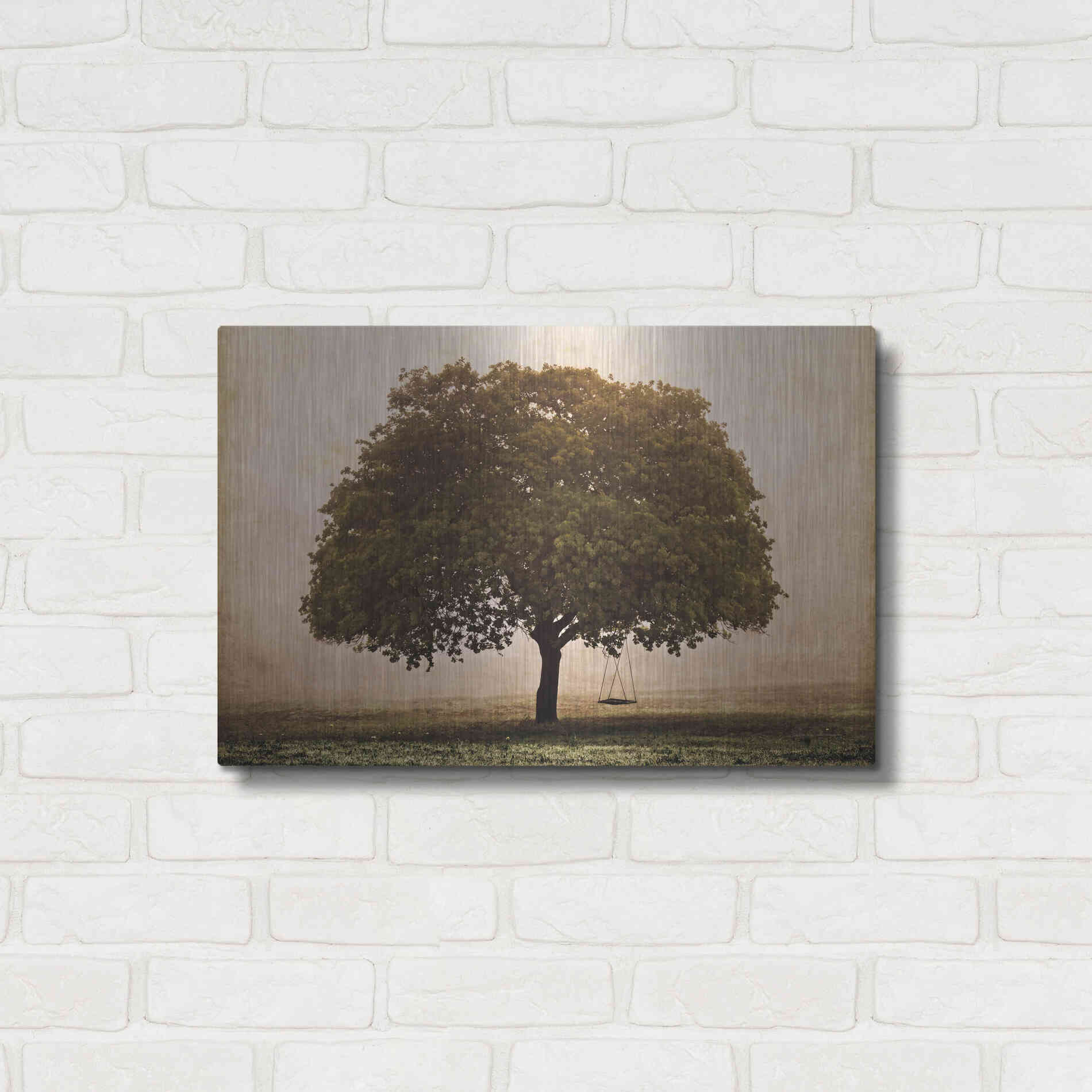 Luxe Metal Art 'The Hopeful Oak' by Debra Van Swearingen, Metal Wall Art,24x16