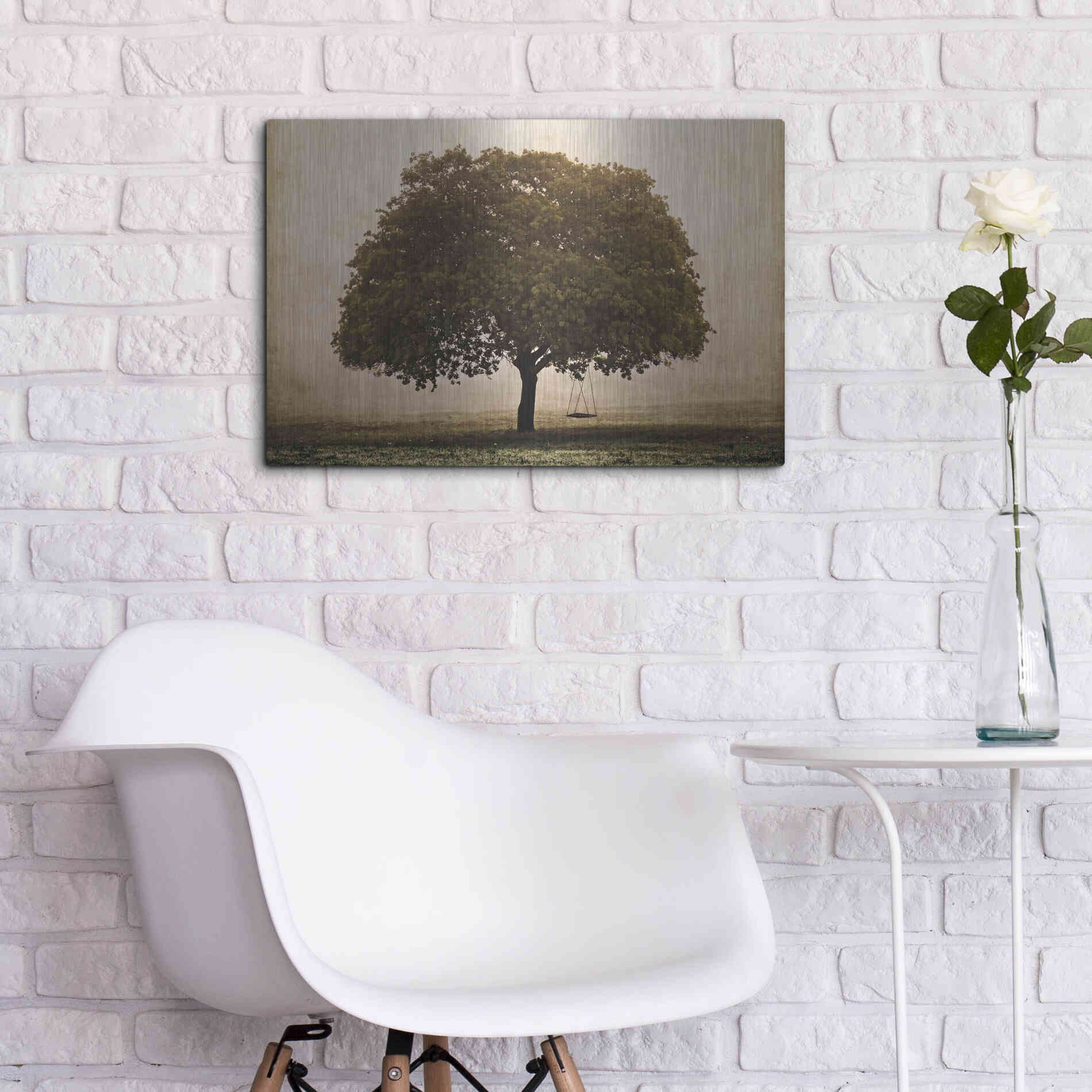 Luxe Metal Art 'The Hopeful Oak' by Debra Van Swearingen, Metal Wall Art,24x16