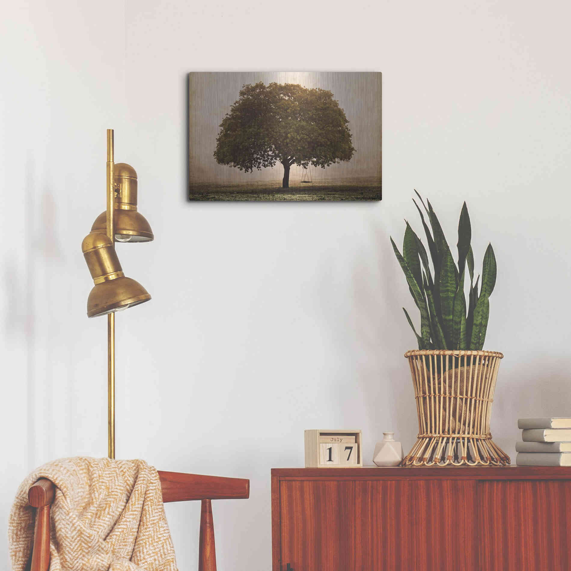 Luxe Metal Art 'The Hopeful Oak' by Debra Van Swearingen, Metal Wall Art,24x16
