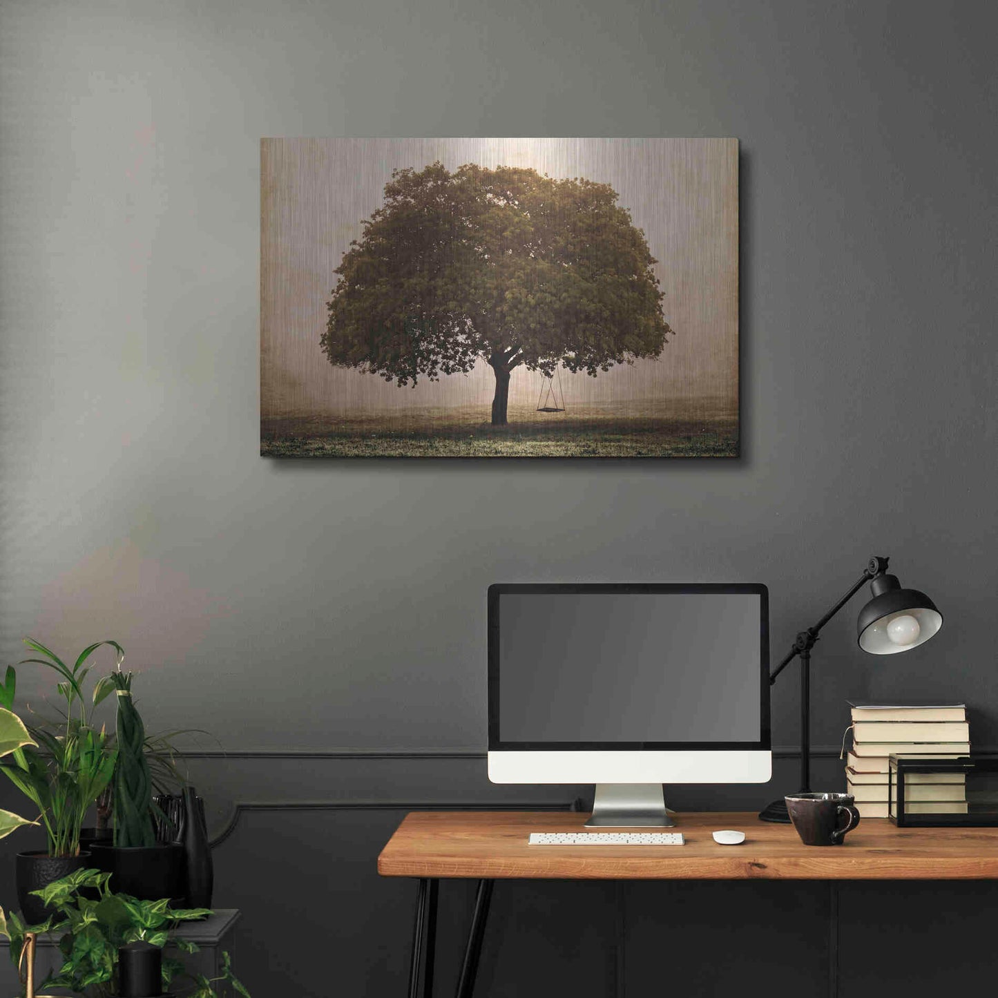 Luxe Metal Art 'The Hopeful Oak' by Debra Van Swearingen, Metal Wall Art,36x24