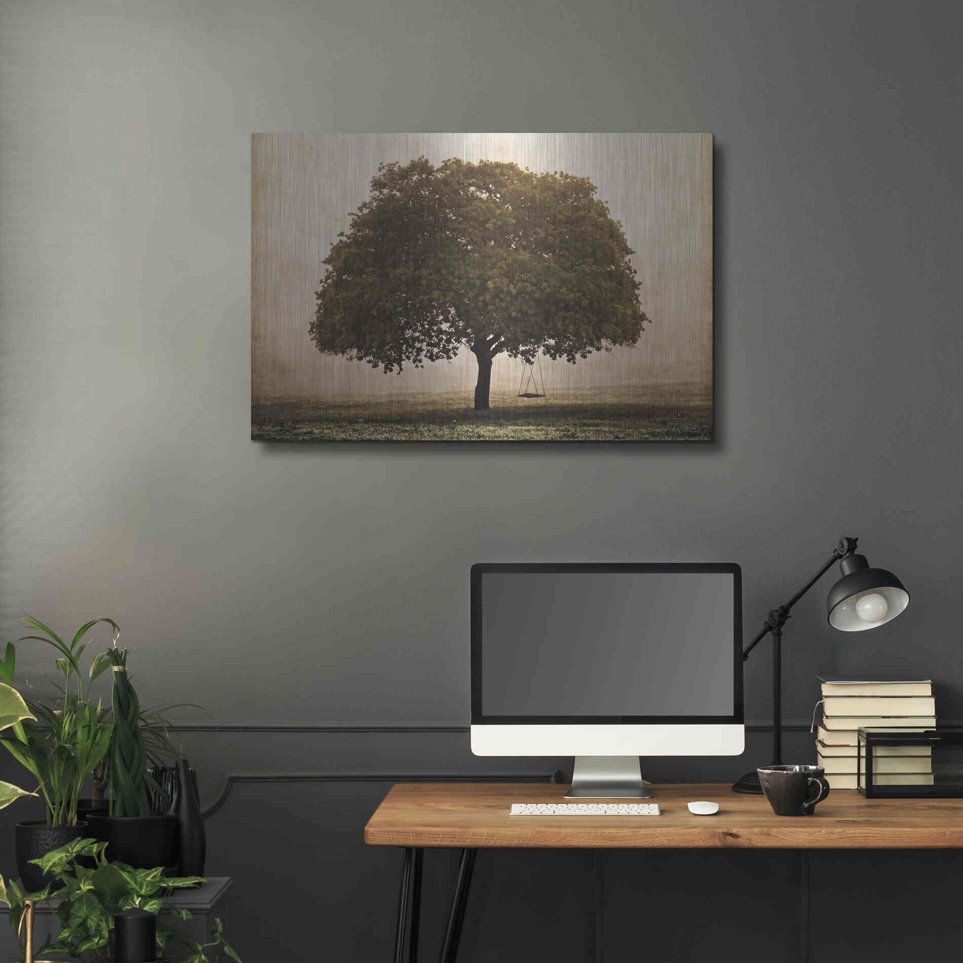 Luxe Metal Art 'The Hopeful Oak' by Debra Van Swearingen, Metal Wall Art,36x24