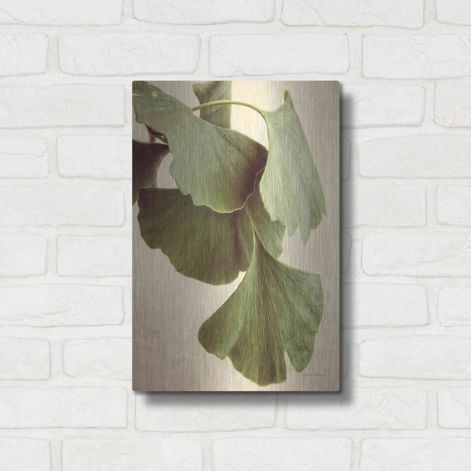 Luxe Metal Art 'Gingko Color' by Debra Van Swearingen, Metal Wall Art,12x16