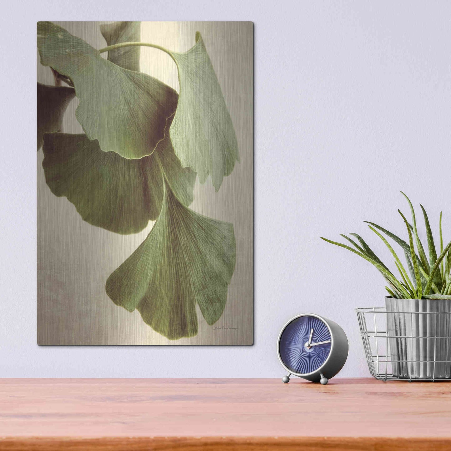 Luxe Metal Art 'Gingko Color' by Debra Van Swearingen, Metal Wall Art,12x16