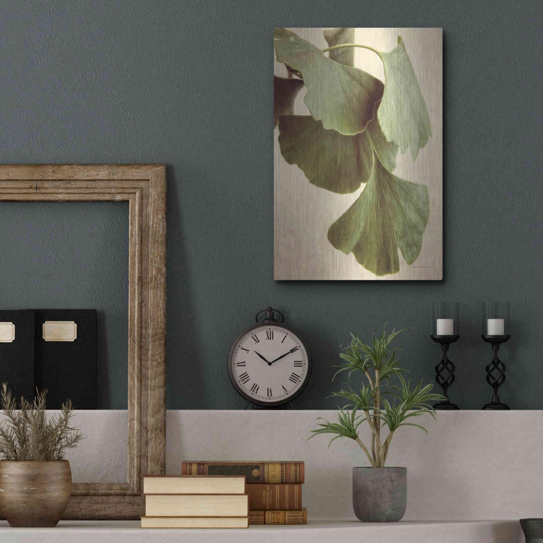 Luxe Metal Art 'Gingko Color' by Debra Van Swearingen, Metal Wall Art,12x16