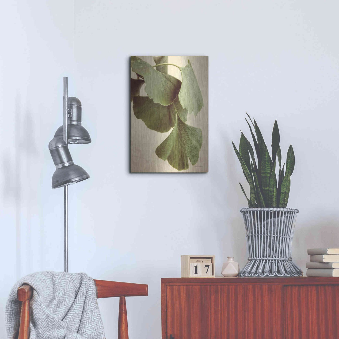 Luxe Metal Art 'Gingko Color' by Debra Van Swearingen, Metal Wall Art,16x24