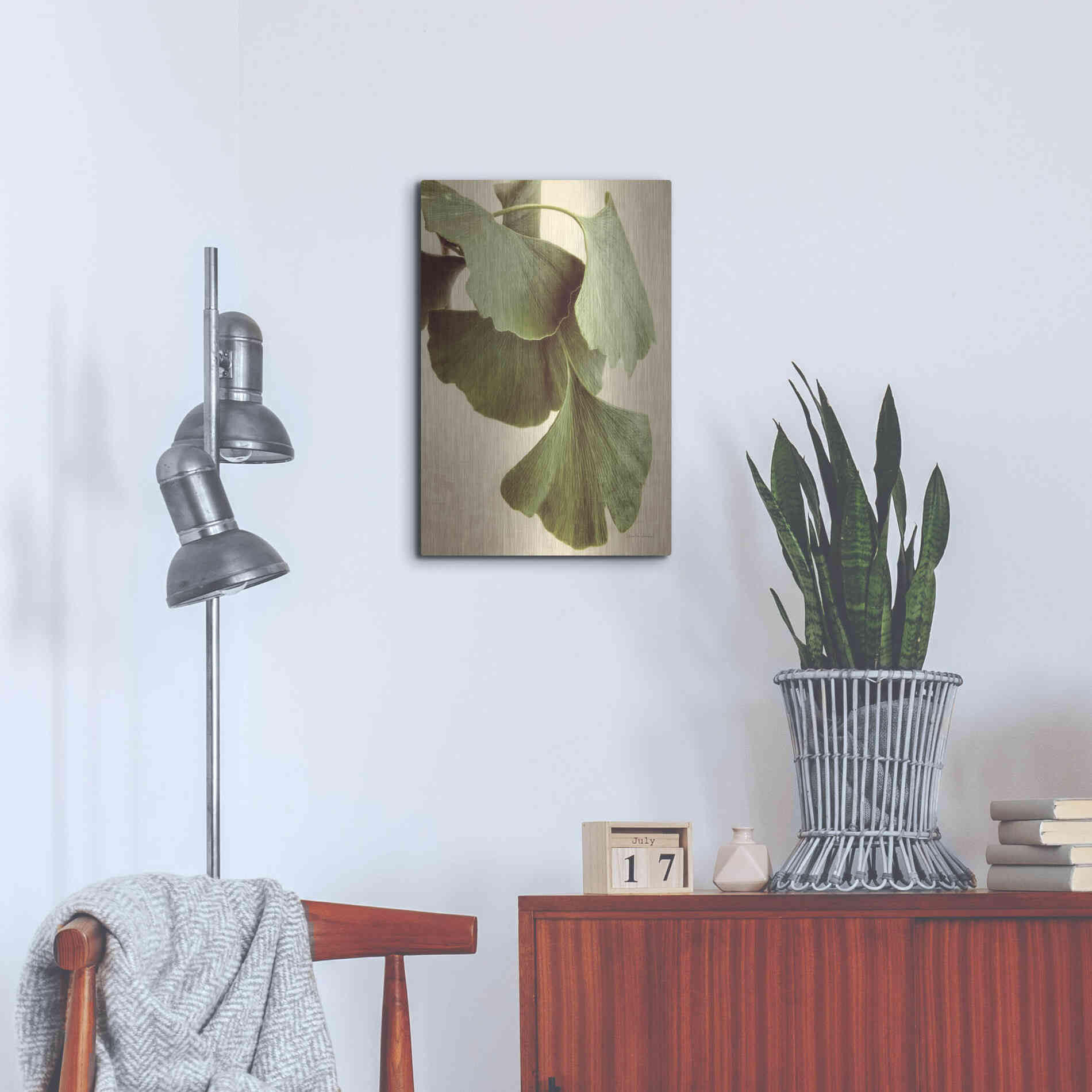 Luxe Metal Art 'Gingko Color' by Debra Van Swearingen, Metal Wall Art,16x24