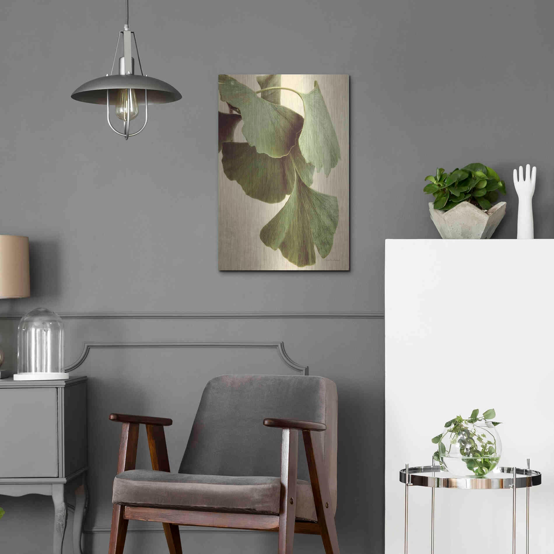 Luxe Metal Art 'Gingko Color' by Debra Van Swearingen, Metal Wall Art,16x24