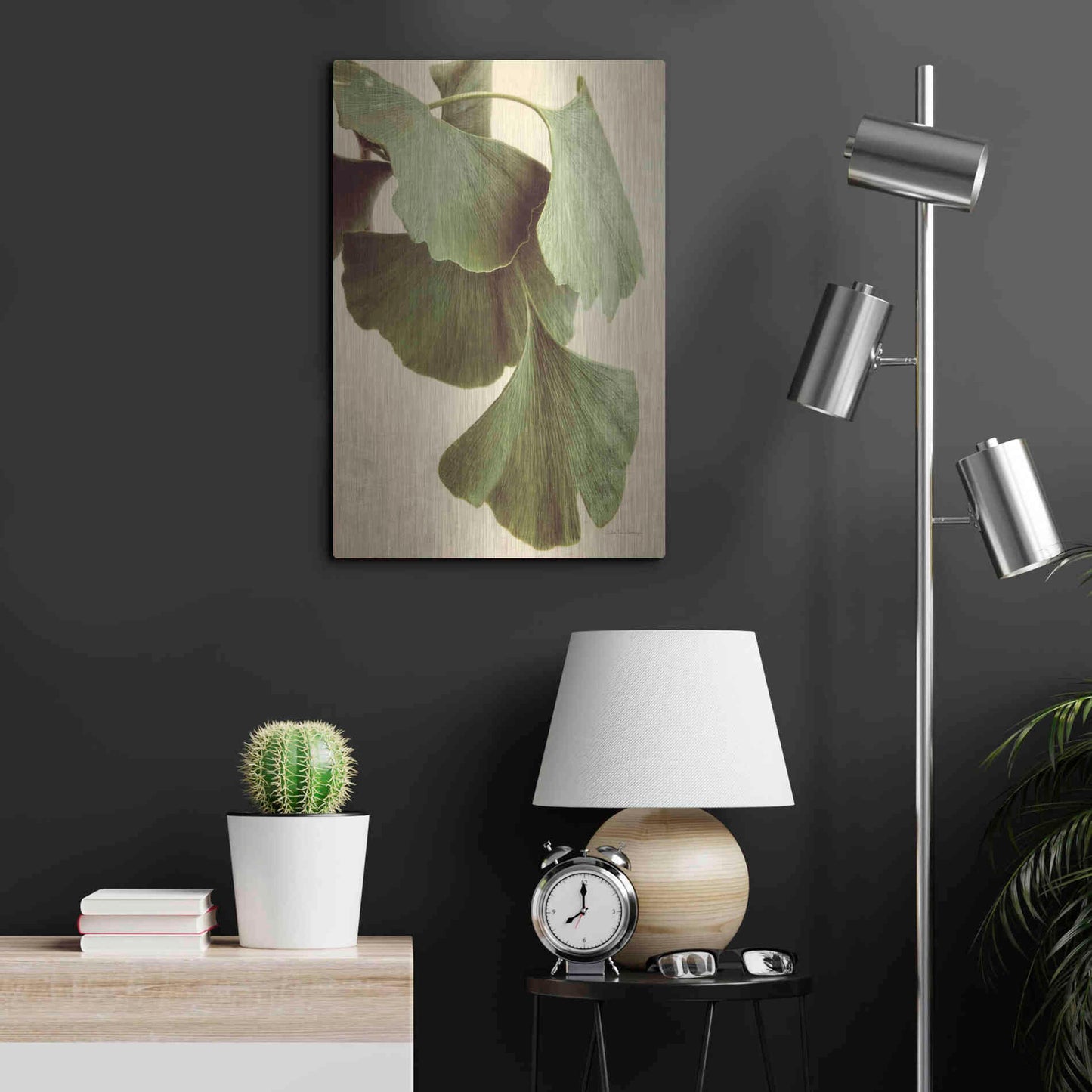 Luxe Metal Art 'Gingko Color' by Debra Van Swearingen, Metal Wall Art,16x24