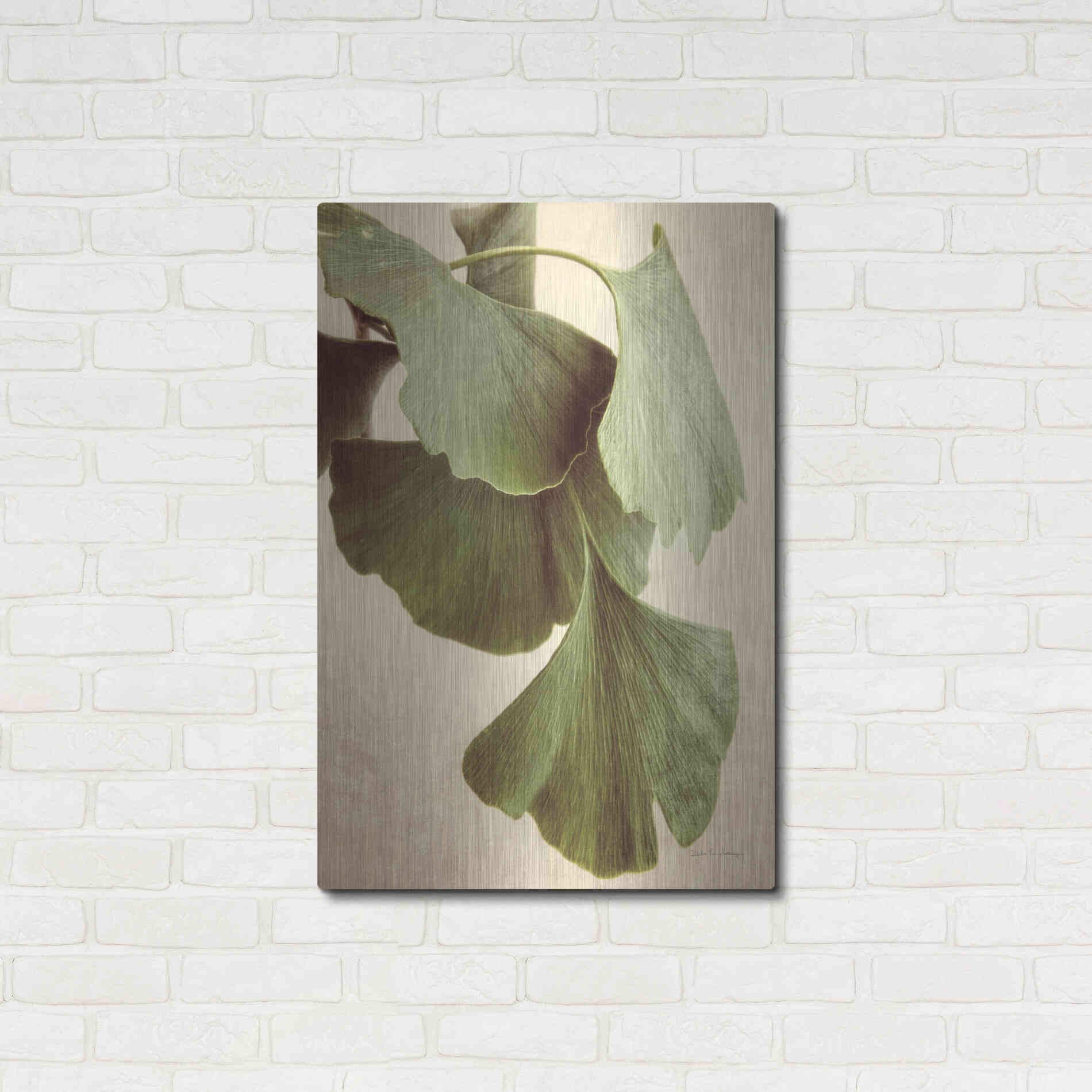 Luxe Metal Art 'Gingko Color' by Debra Van Swearingen, Metal Wall Art,24x36