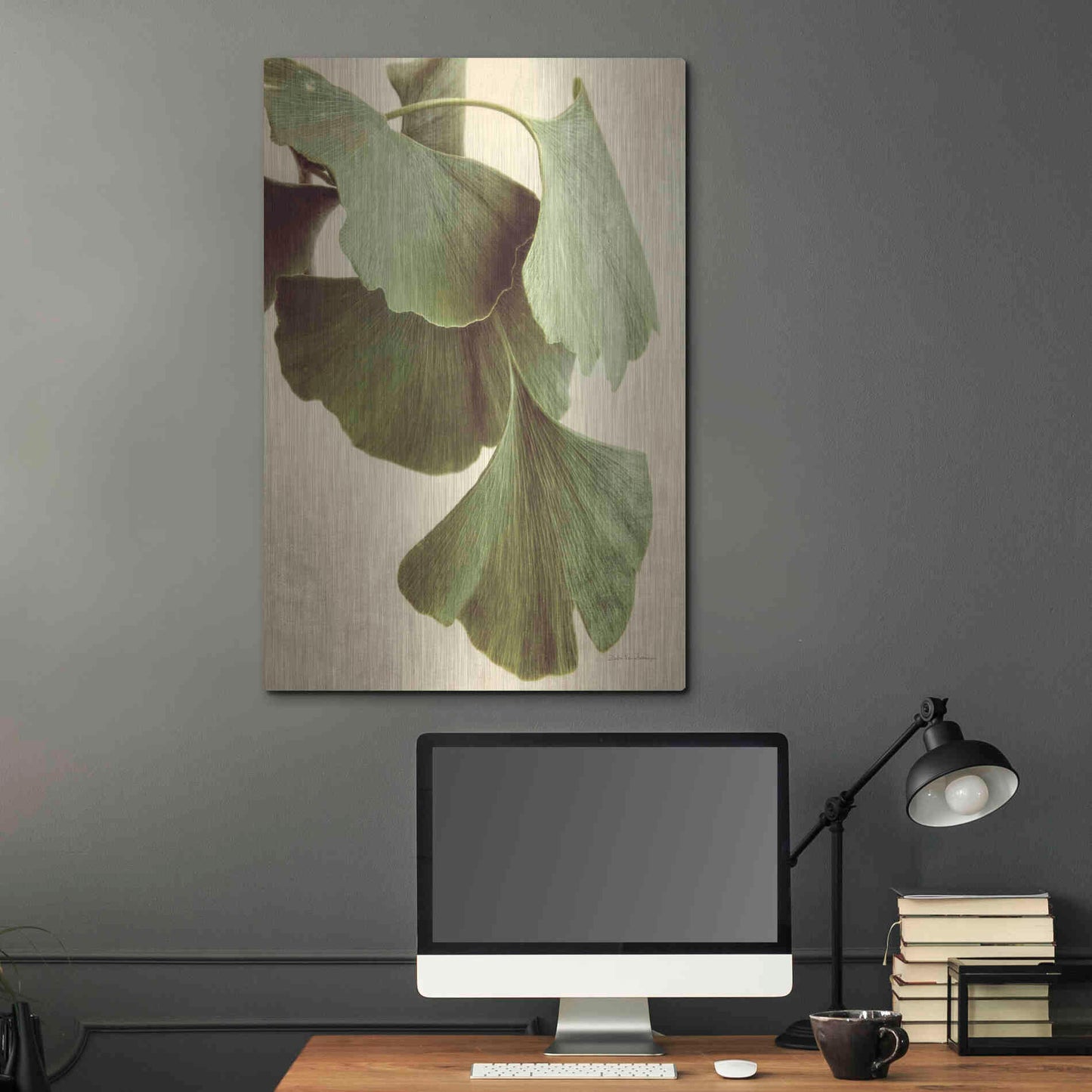 Luxe Metal Art 'Gingko Color' by Debra Van Swearingen, Metal Wall Art,24x36