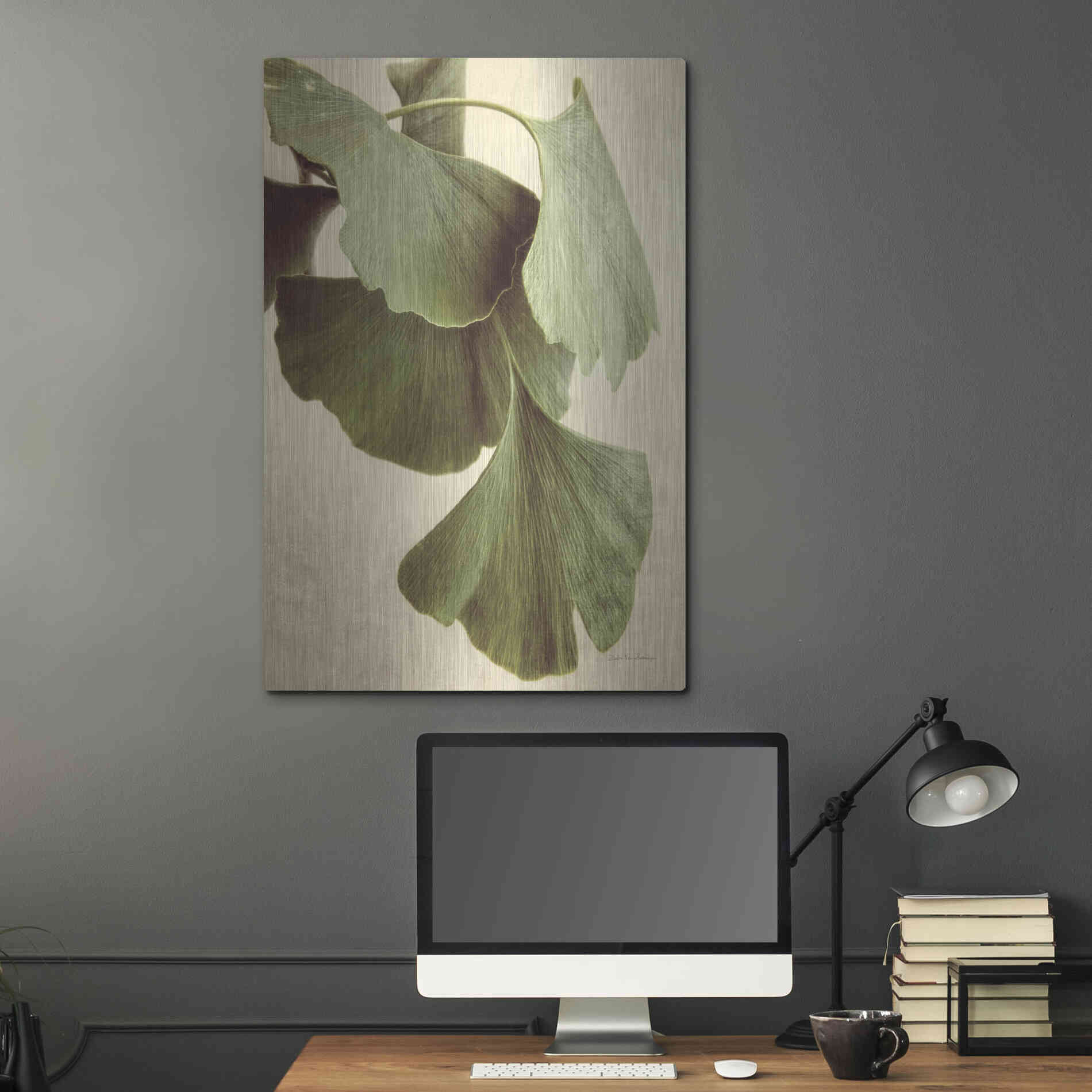 Luxe Metal Art 'Gingko Color' by Debra Van Swearingen, Metal Wall Art,24x36