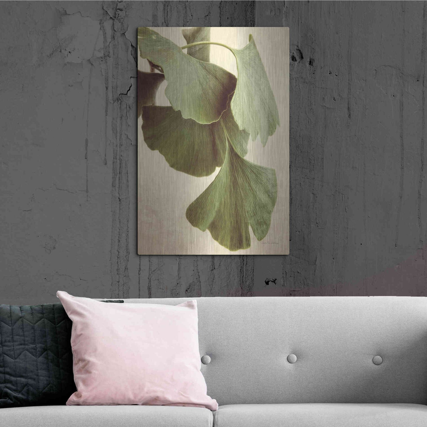 Luxe Metal Art 'Gingko Color' by Debra Van Swearingen, Metal Wall Art,24x36