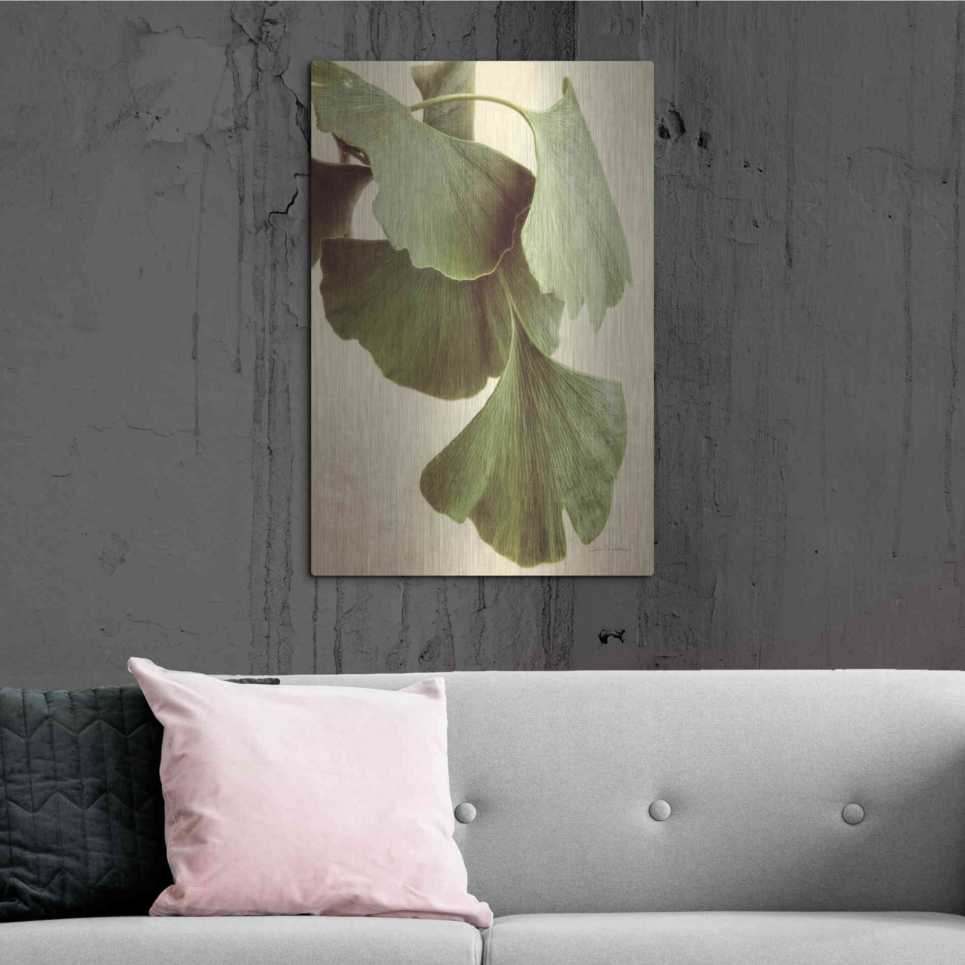 Luxe Metal Art 'Gingko Color' by Debra Van Swearingen, Metal Wall Art,24x36