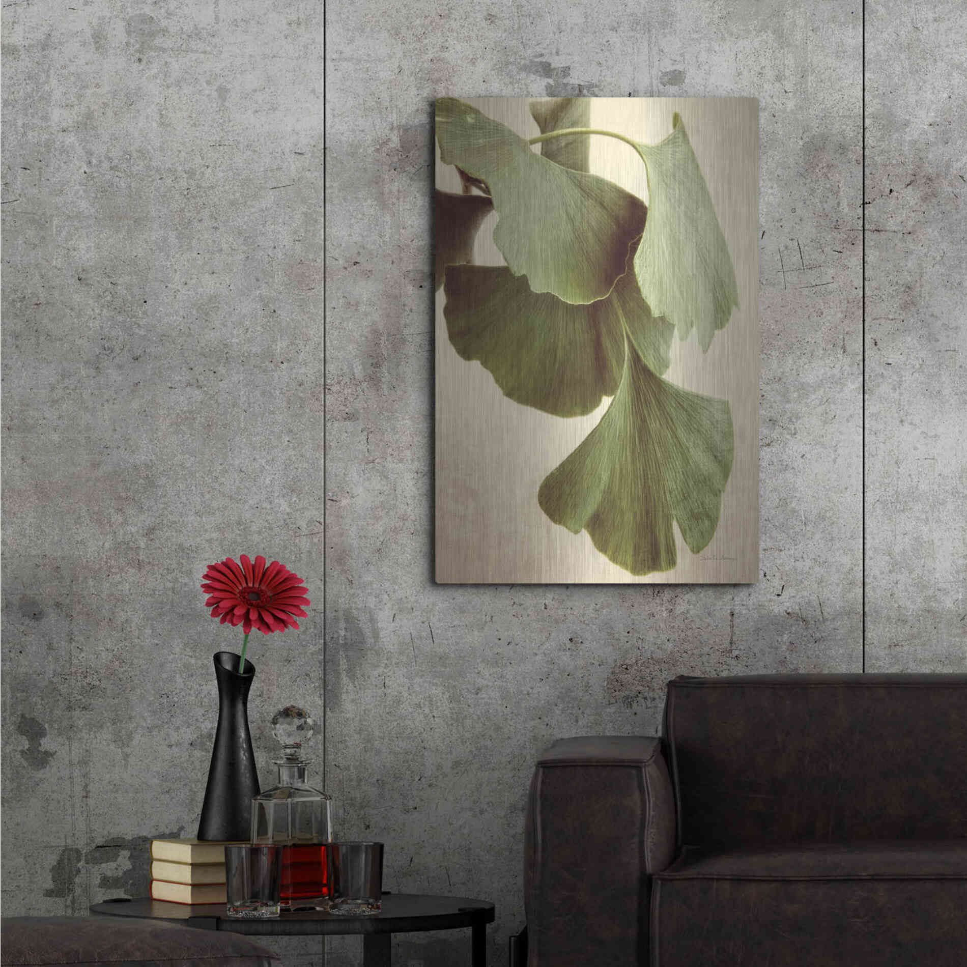 Luxe Metal Art 'Gingko Color' by Debra Van Swearingen, Metal Wall Art,24x36