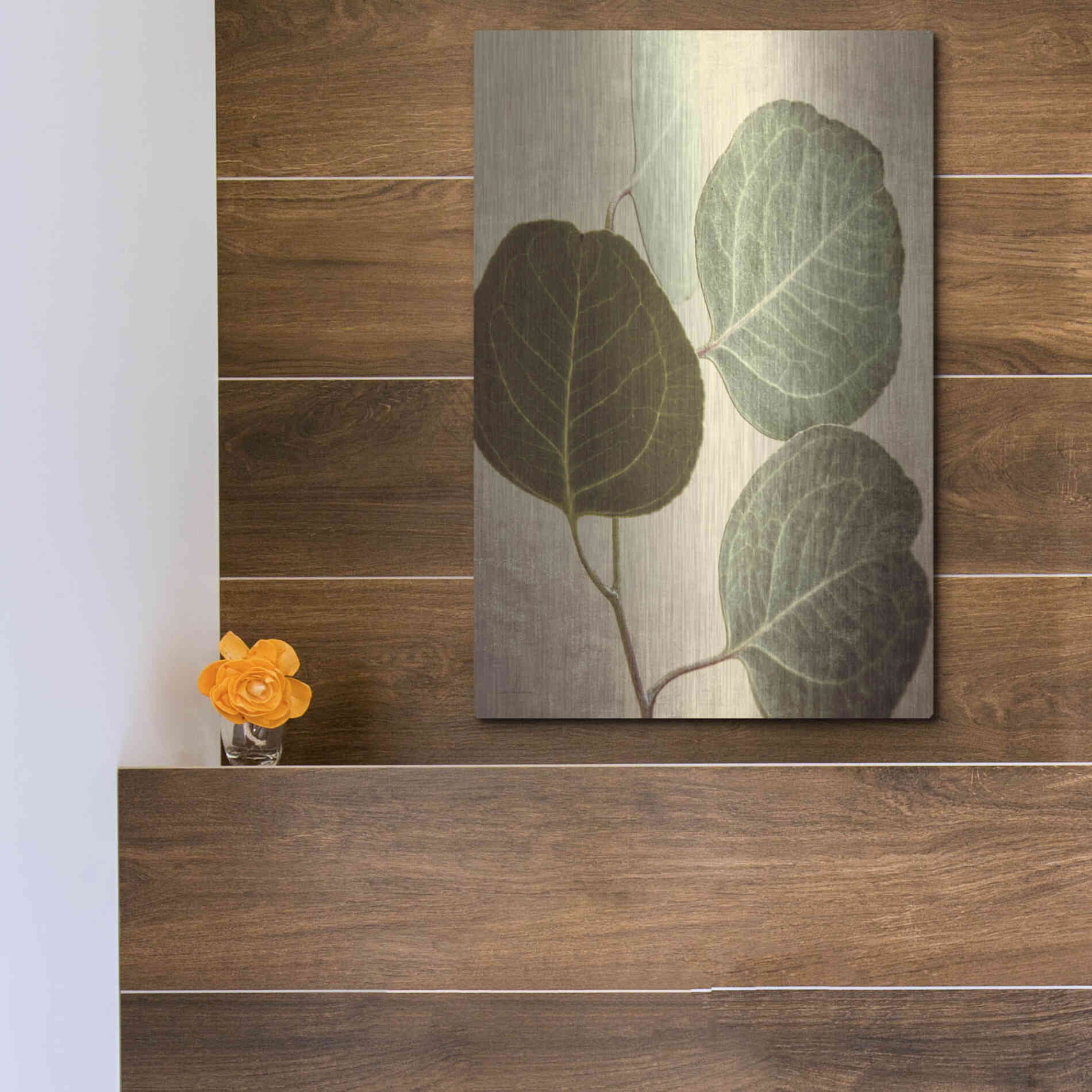 Luxe Metal Art 'Eucalyptus Color' by Debra Van Swearingen, Metal Wall Art,12x16