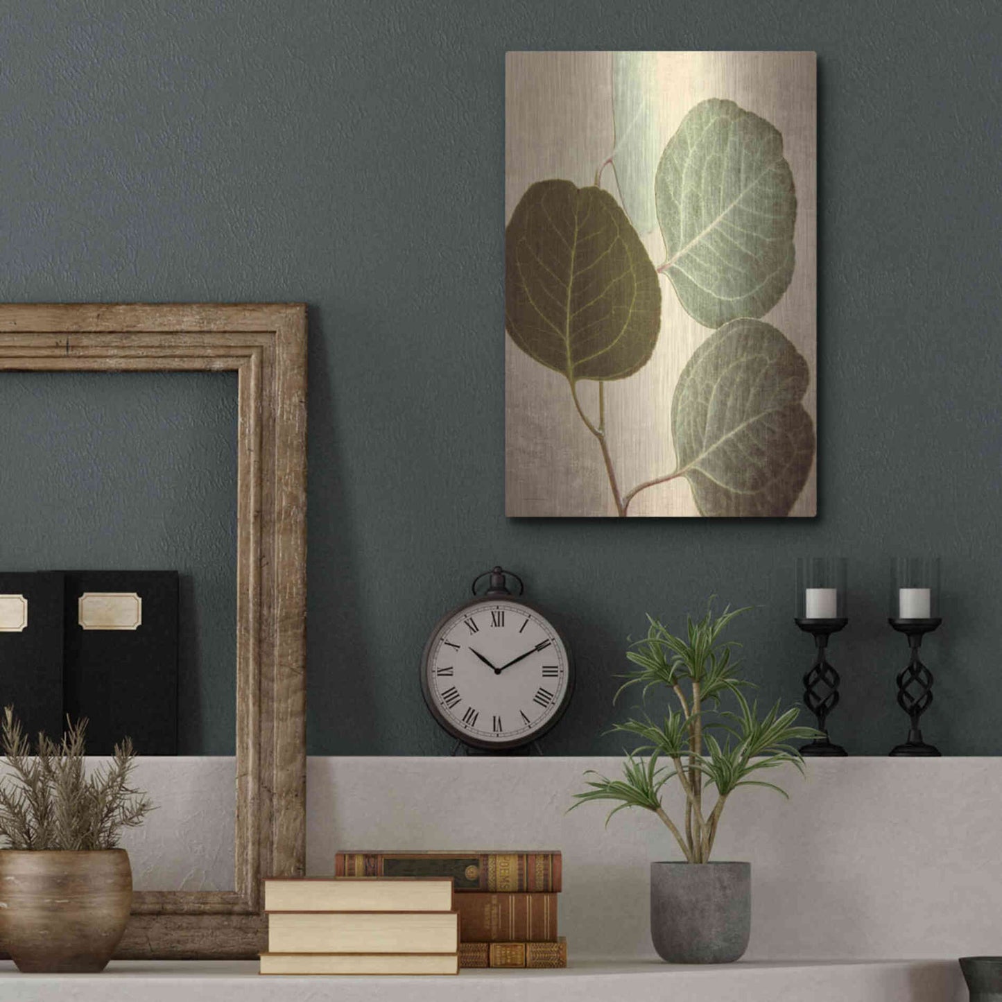 Luxe Metal Art 'Eucalyptus Color' by Debra Van Swearingen, Metal Wall Art,12x16