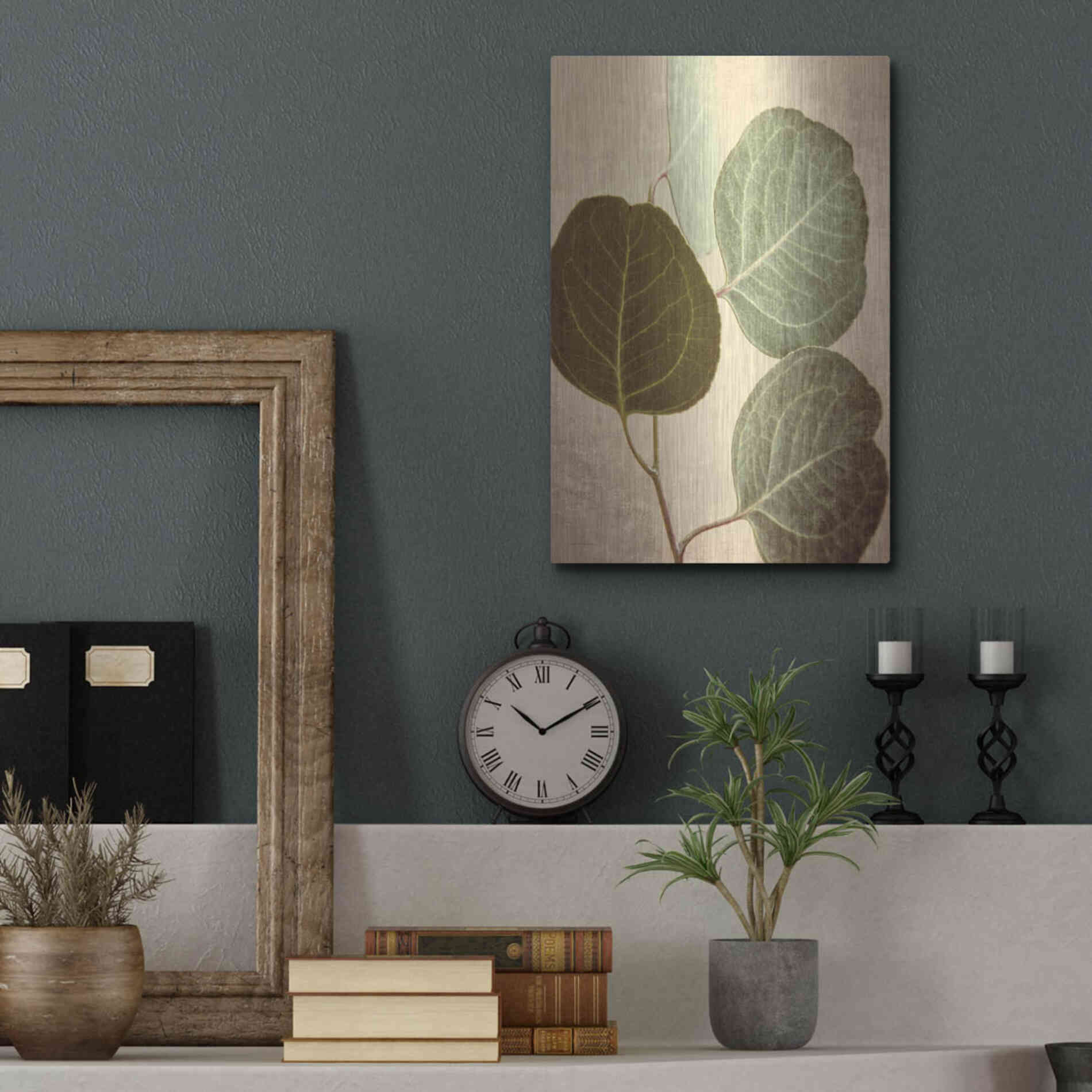 Luxe Metal Art 'Eucalyptus Color' by Debra Van Swearingen, Metal Wall Art,12x16