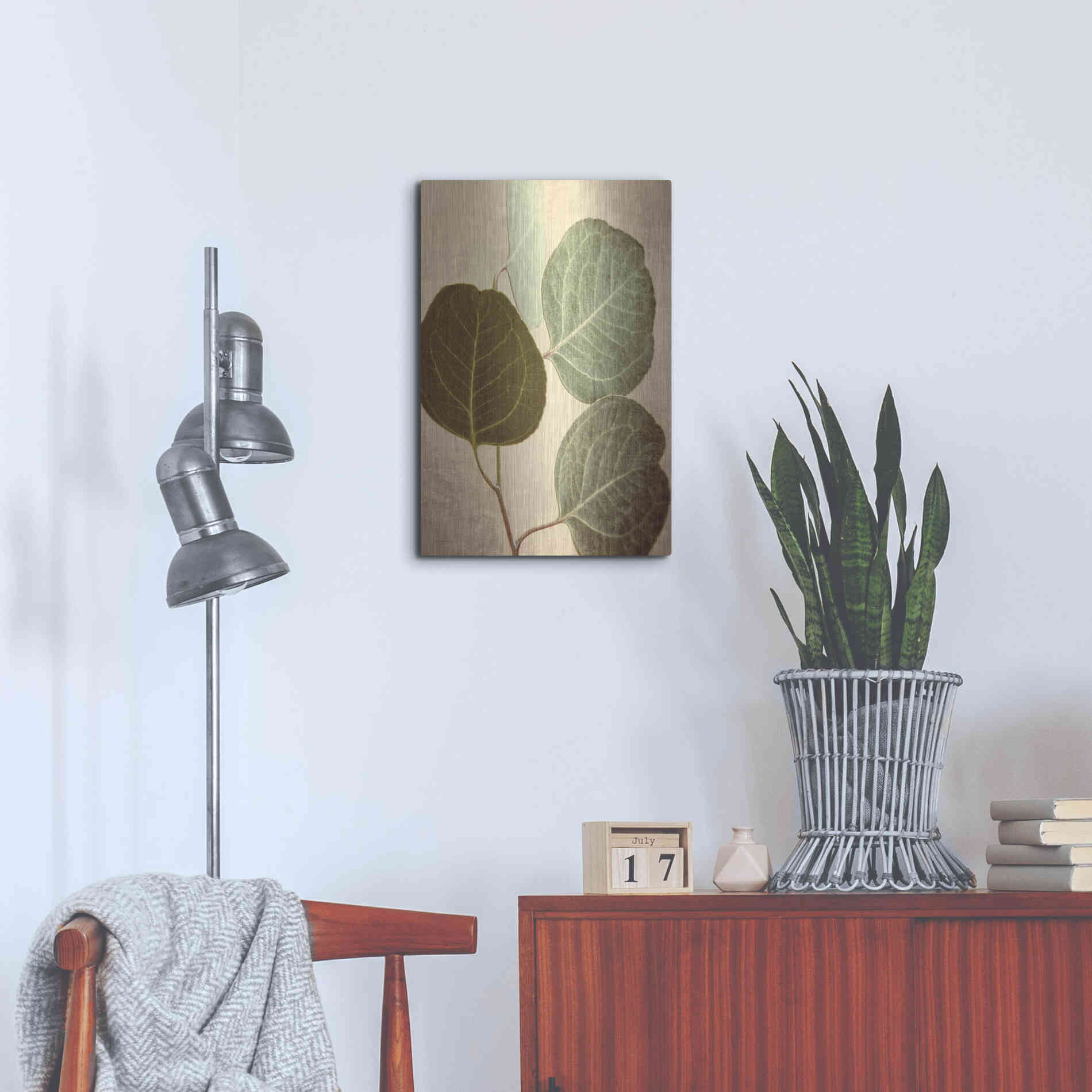 Luxe Metal Art 'Eucalyptus Color' by Debra Van Swearingen, Metal Wall Art,16x24