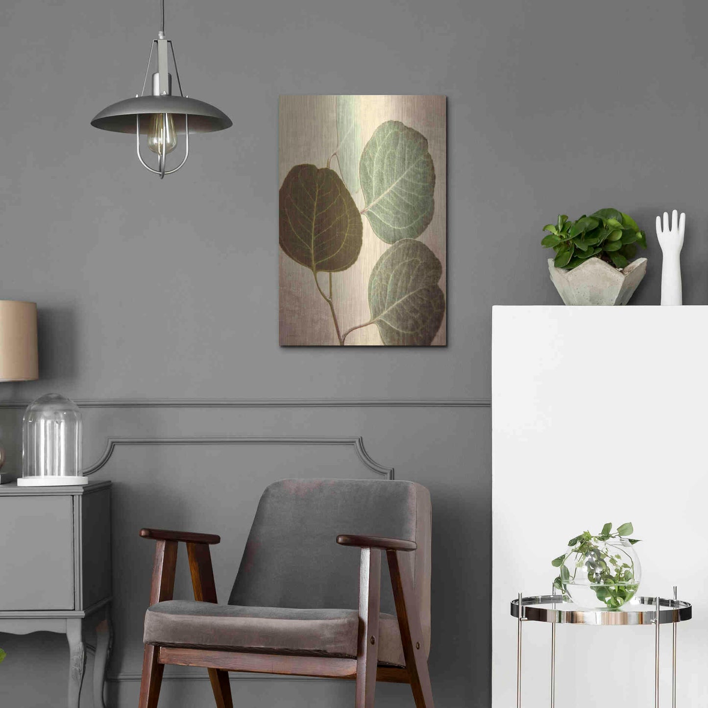 Luxe Metal Art 'Eucalyptus Color' by Debra Van Swearingen, Metal Wall Art,16x24