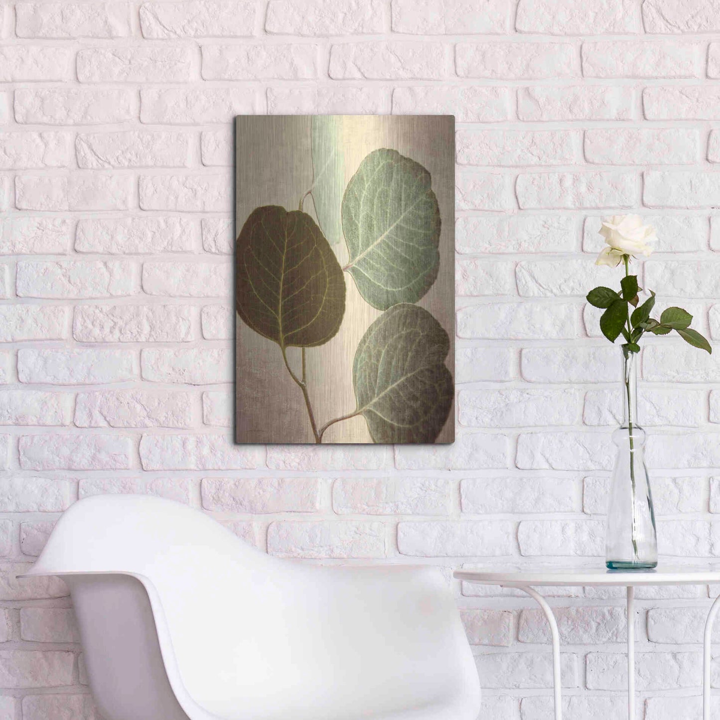 Luxe Metal Art 'Eucalyptus Color' by Debra Van Swearingen, Metal Wall Art,16x24