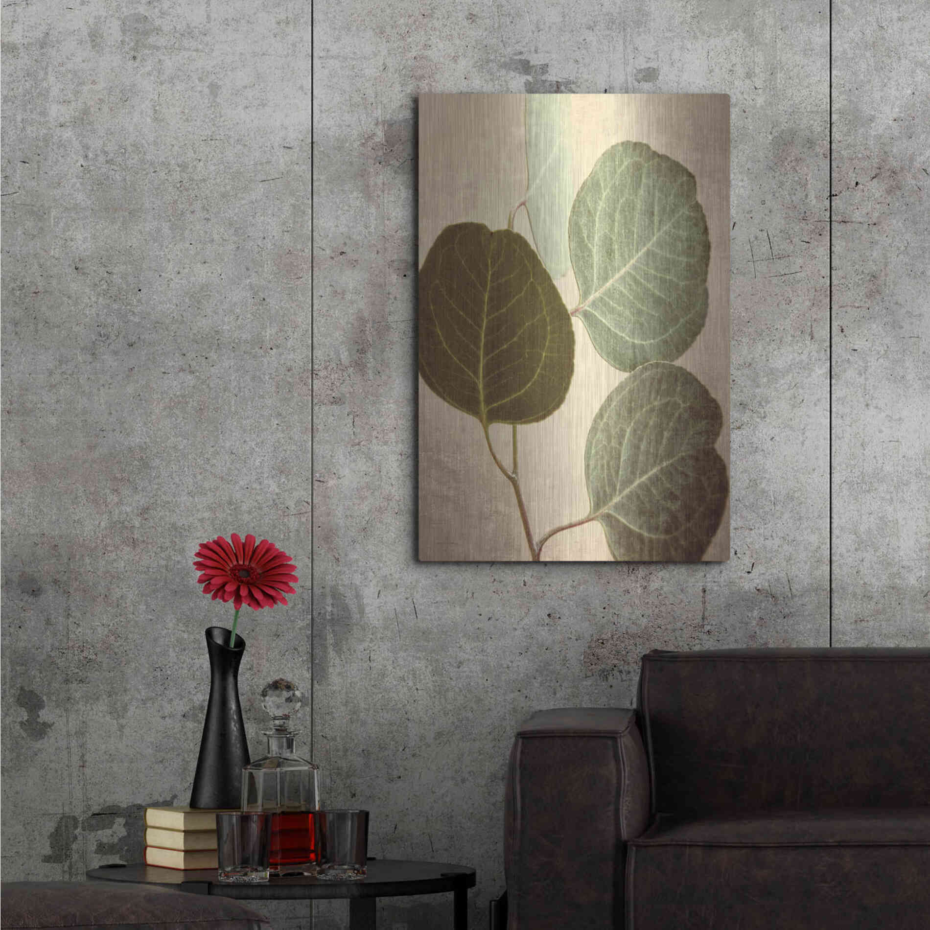 Luxe Metal Art 'Eucalyptus Color' by Debra Van Swearingen, Metal Wall Art,24x36