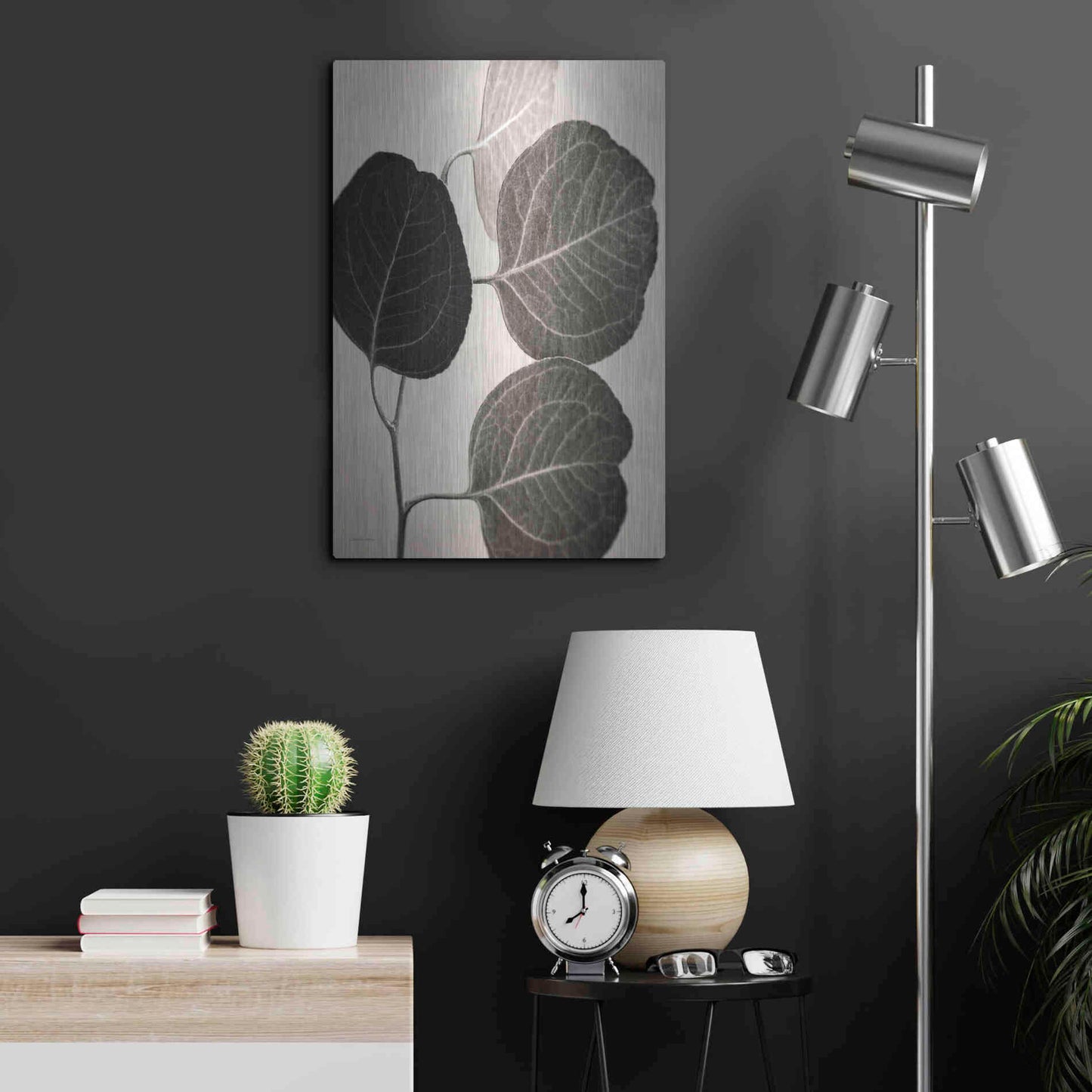 Luxe Metal Art 'Eucalyptus Sepia' by Debra Van Swearingen, Metal Wall Art,16x24