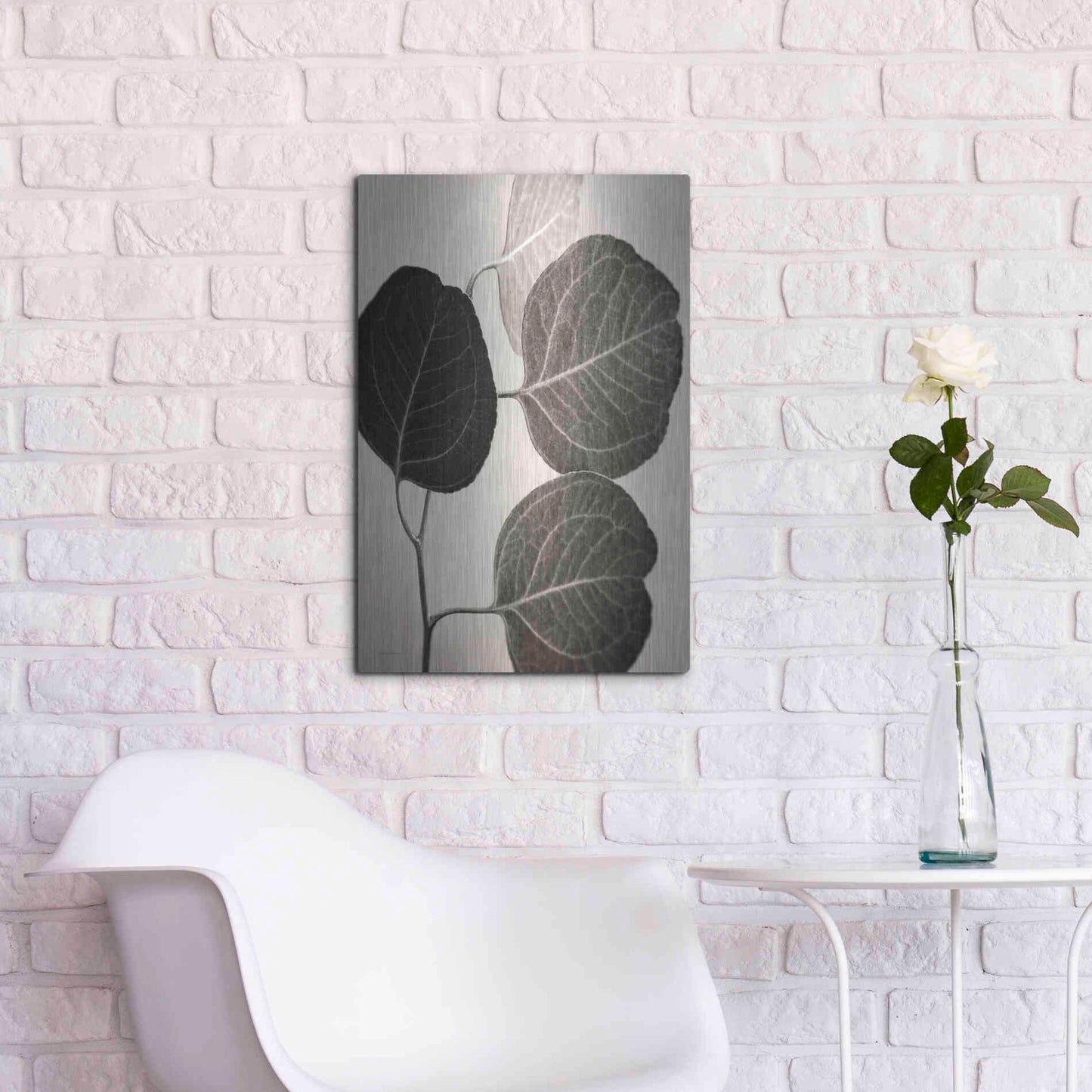 Luxe Metal Art 'Eucalyptus Sepia' by Debra Van Swearingen, Metal Wall Art,16x24