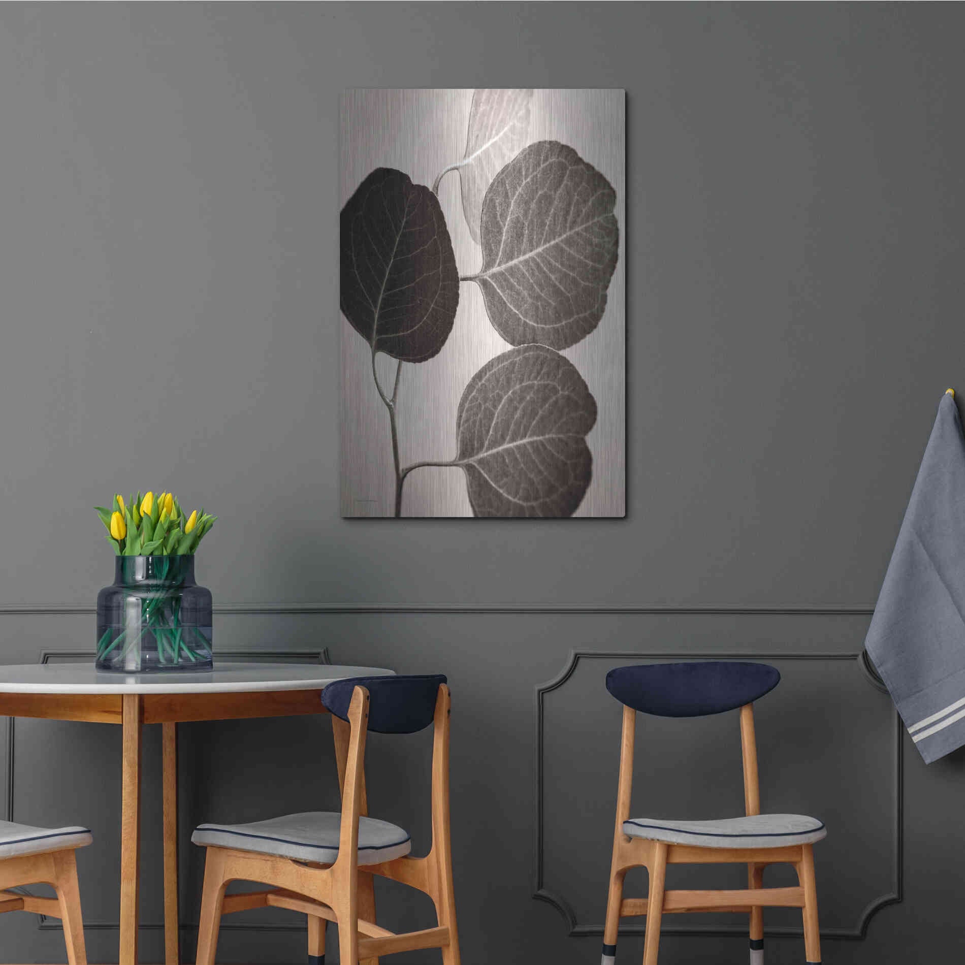 Luxe Metal Art 'Eucalyptus Sepia' by Debra Van Swearingen, Metal Wall Art,24x36