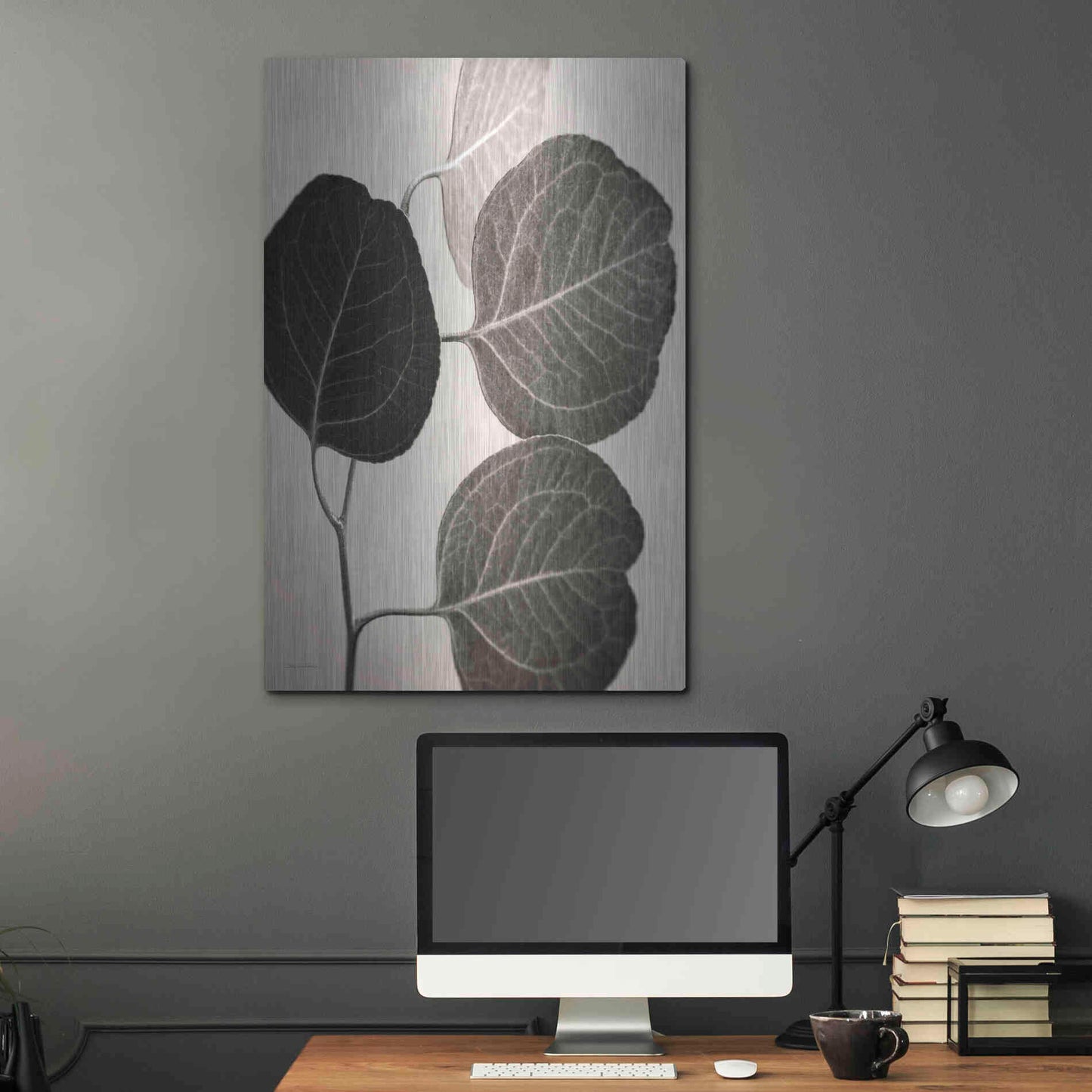 Luxe Metal Art 'Eucalyptus Sepia' by Debra Van Swearingen, Metal Wall Art,24x36
