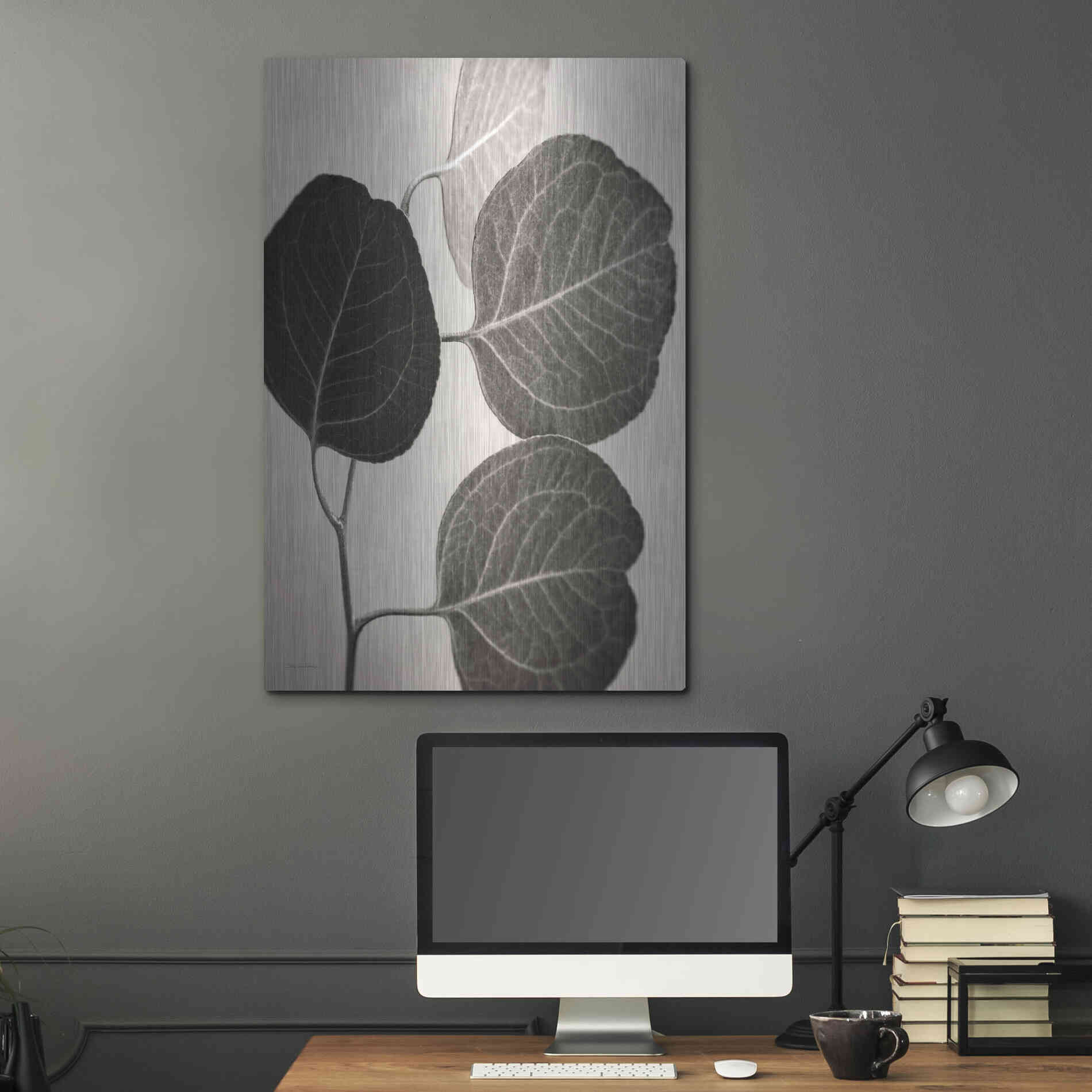 Luxe Metal Art 'Eucalyptus Sepia' by Debra Van Swearingen, Metal Wall Art,24x36
