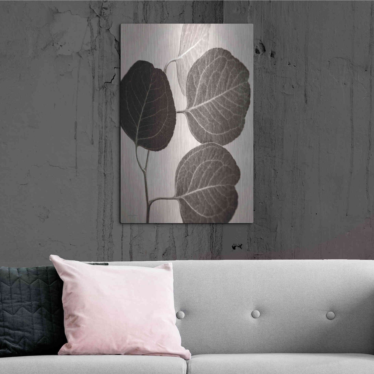 Luxe Metal Art 'Eucalyptus Sepia' by Debra Van Swearingen, Metal Wall Art,24x36