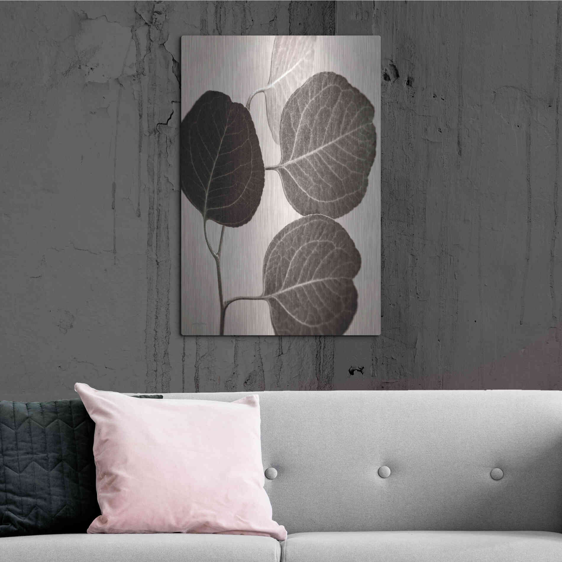 Luxe Metal Art 'Eucalyptus Sepia' by Debra Van Swearingen, Metal Wall Art,24x36