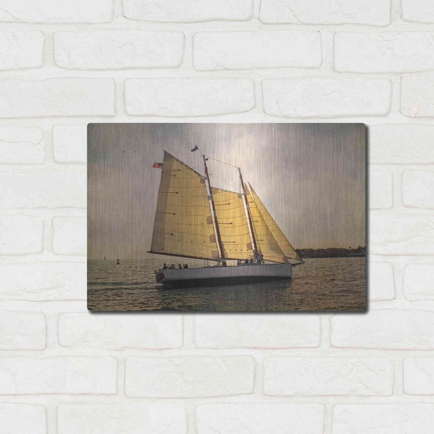 Luxe Metal Art 'Morning Sail' by Debra Van Swearingen, Metal Wall Art,16x12