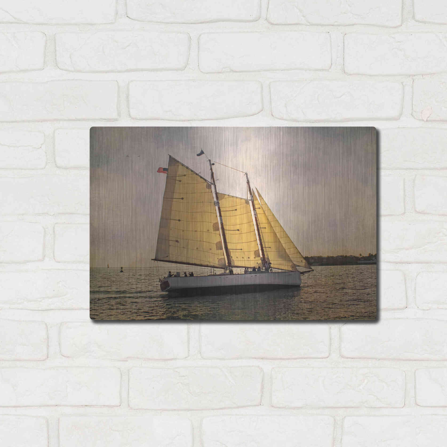 Luxe Metal Art 'Morning Sail' by Debra Van Swearingen, Metal Wall Art,16x12