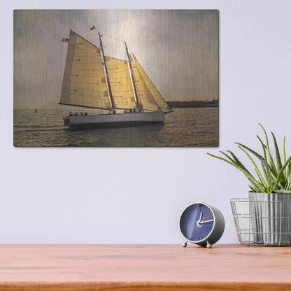 Luxe Metal Art 'Morning Sail' by Debra Van Swearingen, Metal Wall Art,16x12
