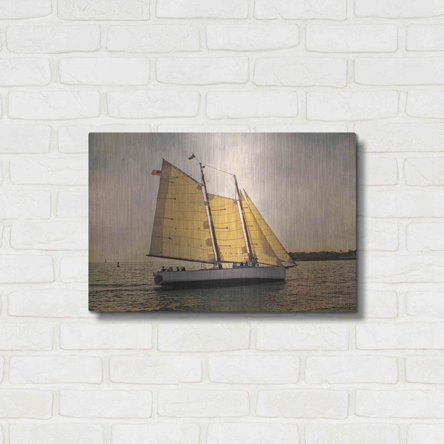 Luxe Metal Art 'Morning Sail' by Debra Van Swearingen, Metal Wall Art,24x16