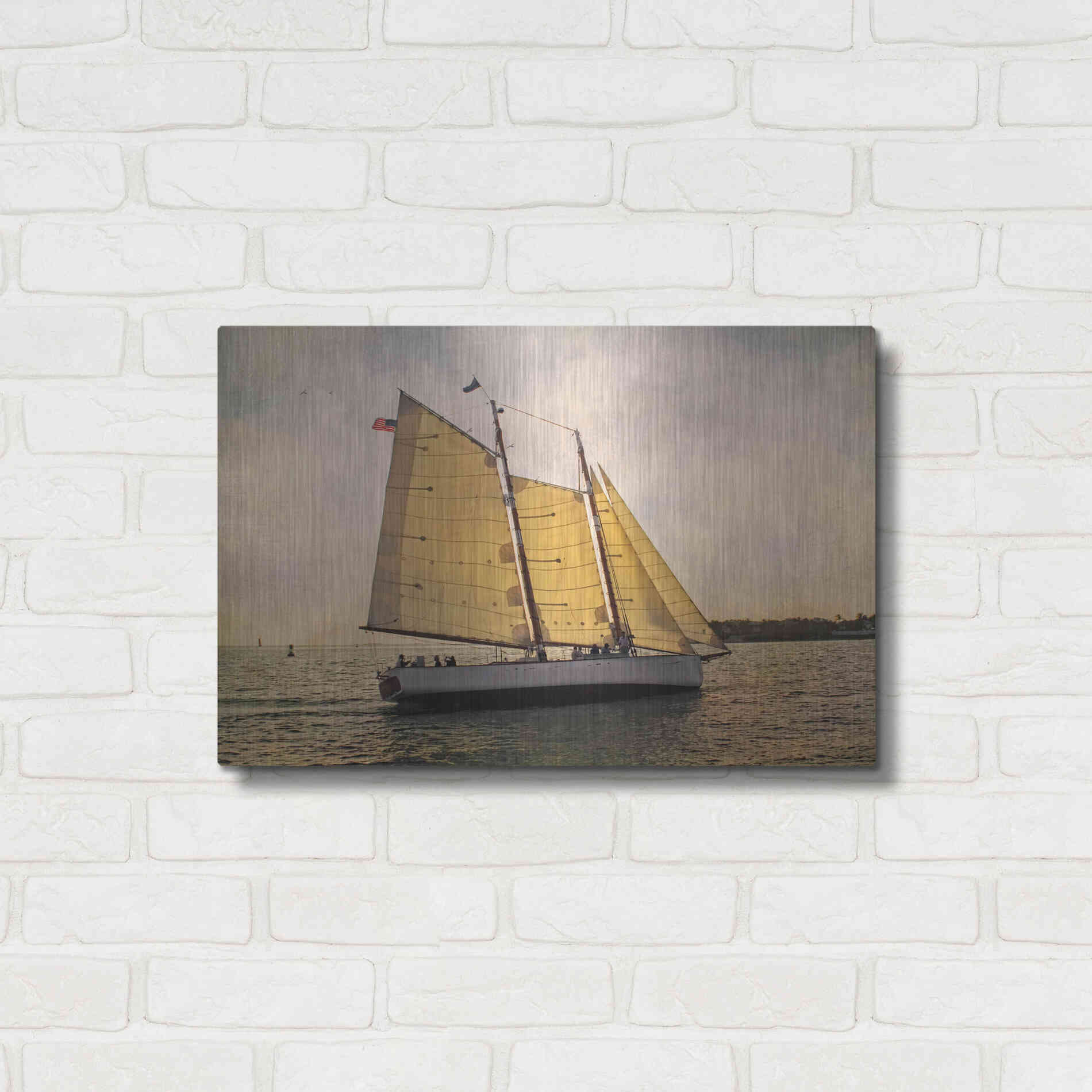 Luxe Metal Art 'Morning Sail' by Debra Van Swearingen, Metal Wall Art,24x16