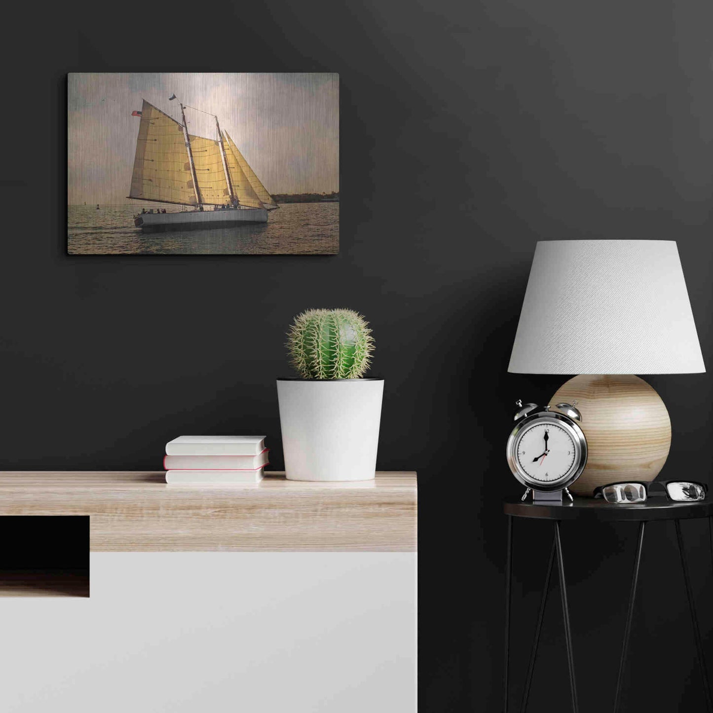 Luxe Metal Art 'Morning Sail' by Debra Van Swearingen, Metal Wall Art,24x16