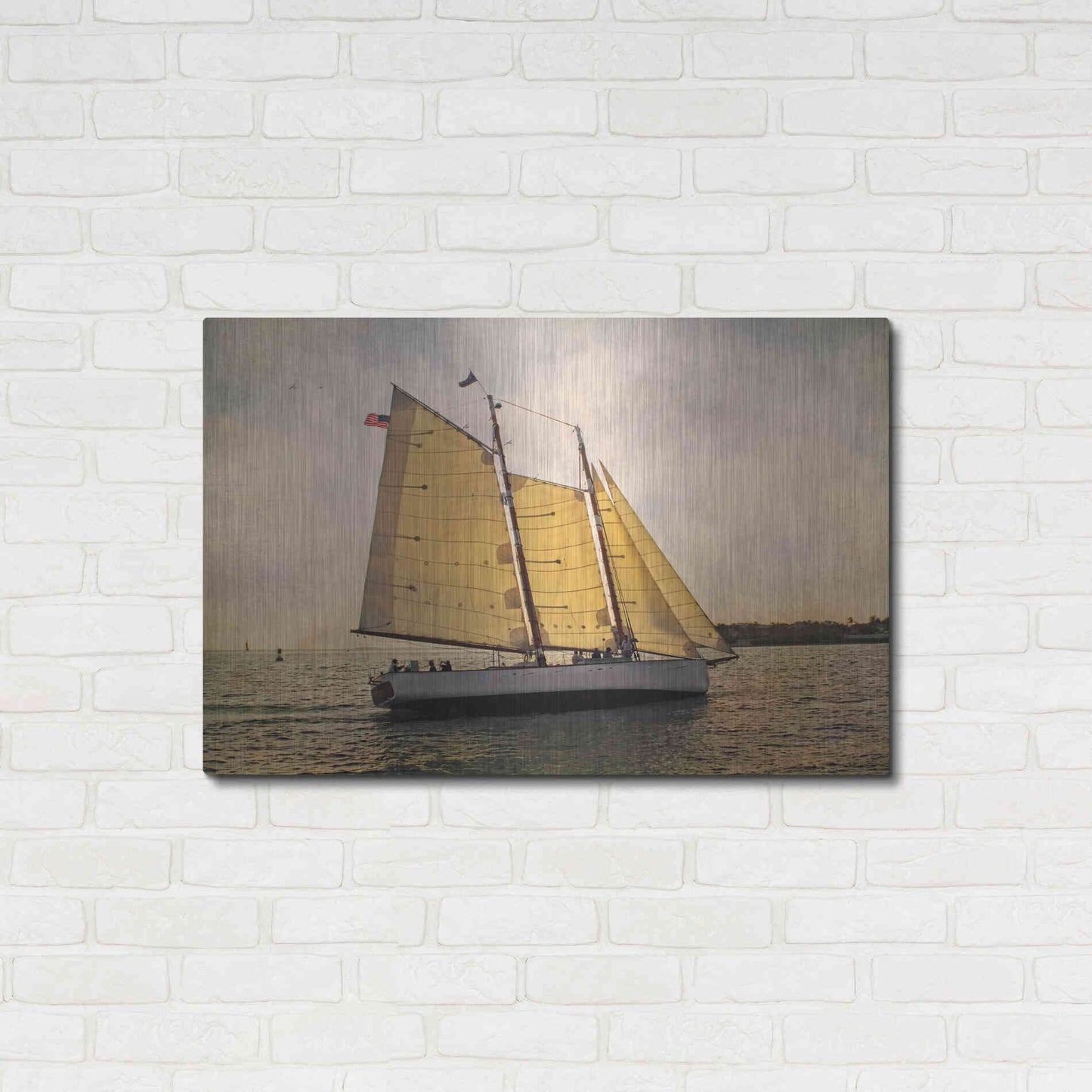Luxe Metal Art 'Morning Sail' by Debra Van Swearingen, Metal Wall Art,36x24