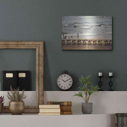 Luxe Metal Art 'A Day At The Beach' by Debra Van Swearingen, Metal Wall Art,16x12