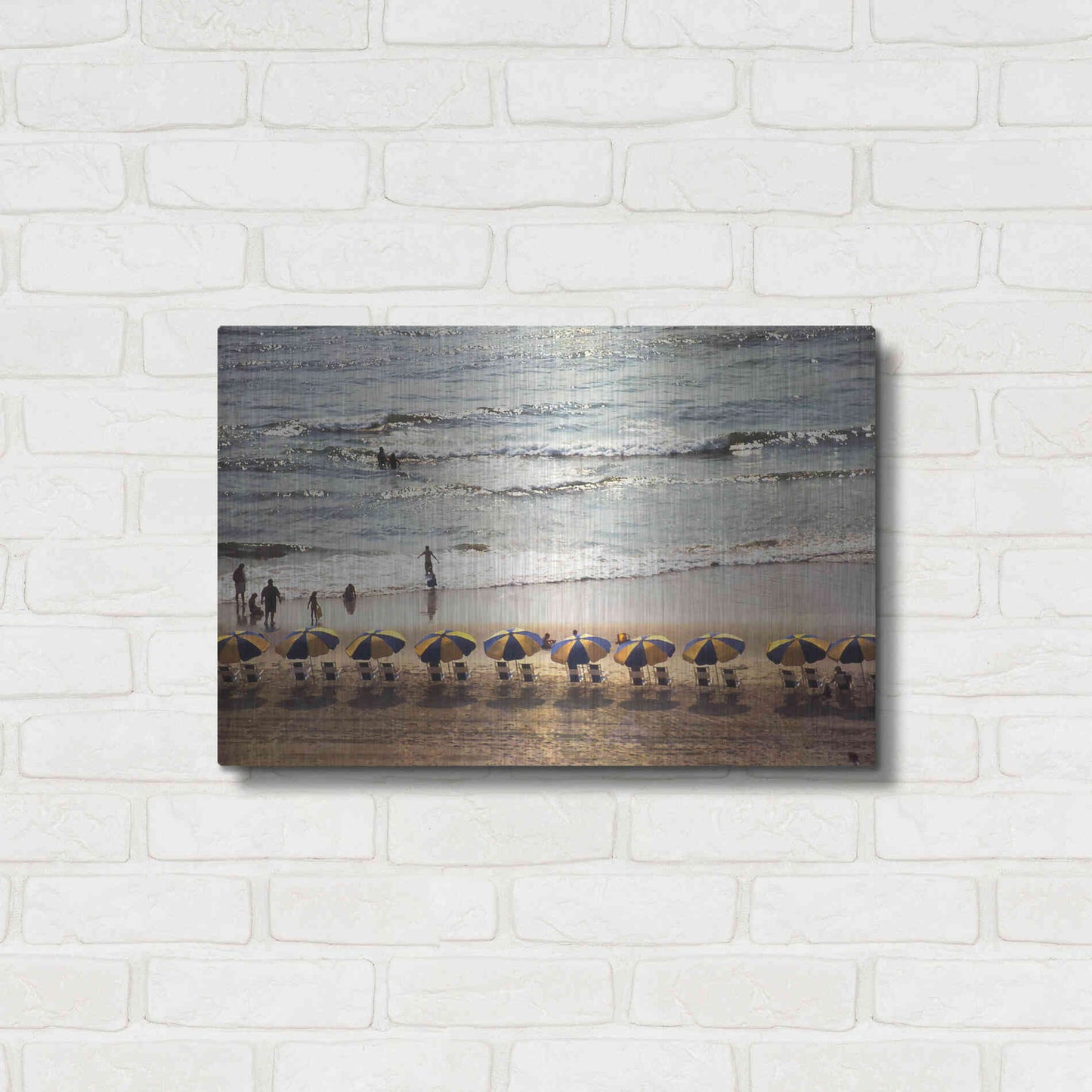 Luxe Metal Art 'A Day At The Beach' by Debra Van Swearingen, Metal Wall Art,24x16