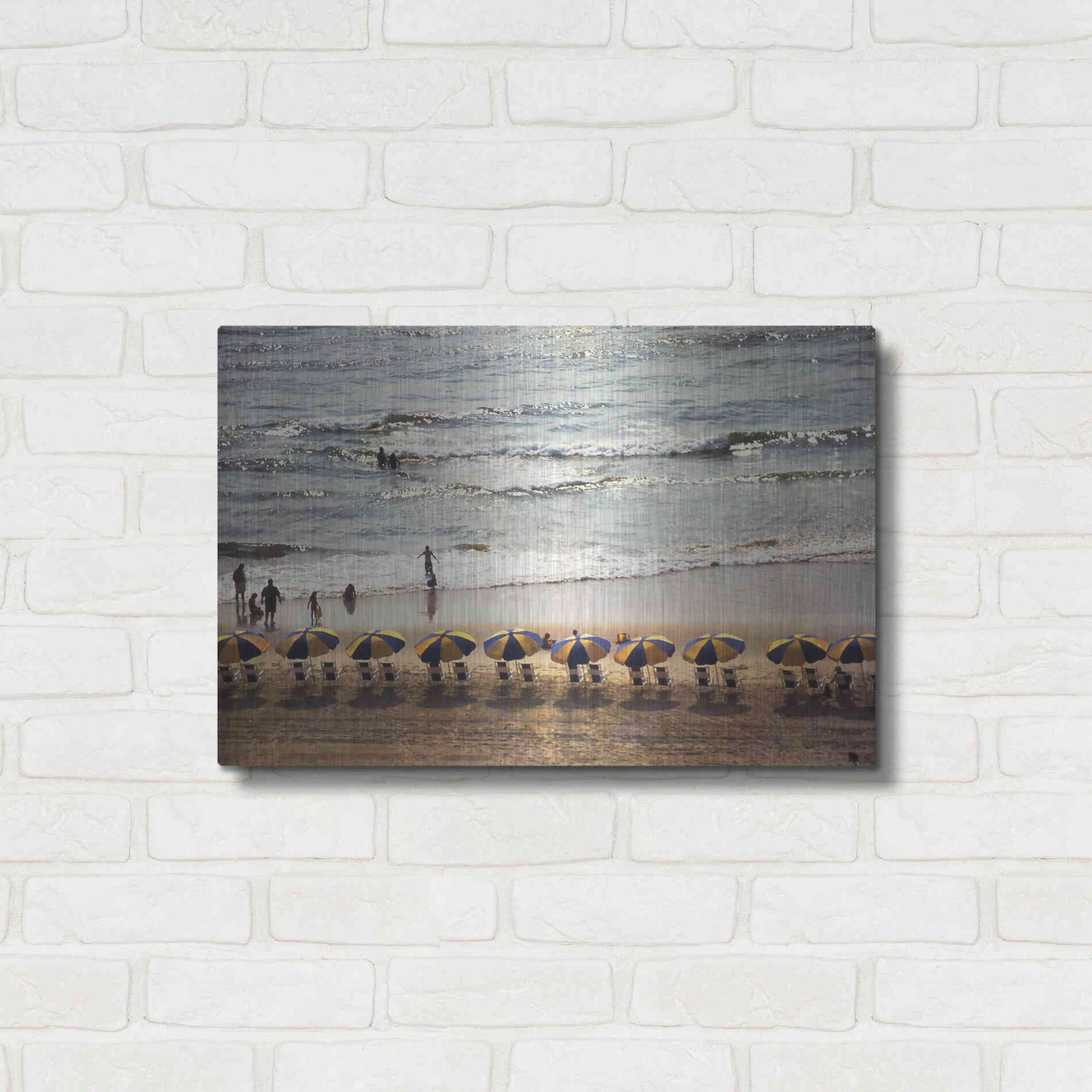 Luxe Metal Art 'A Day At The Beach' by Debra Van Swearingen, Metal Wall Art,24x16