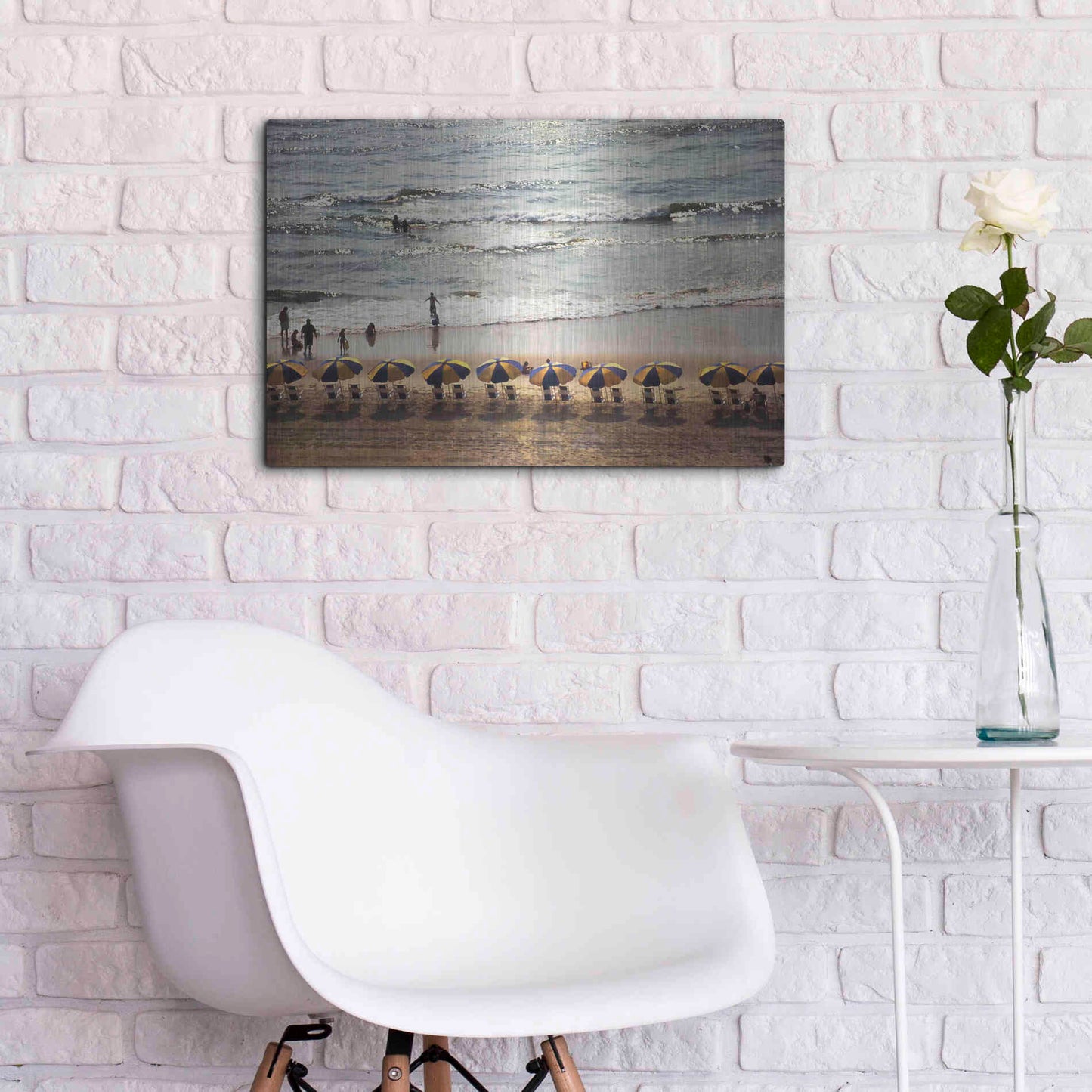 Luxe Metal Art 'A Day At The Beach' by Debra Van Swearingen, Metal Wall Art,24x16