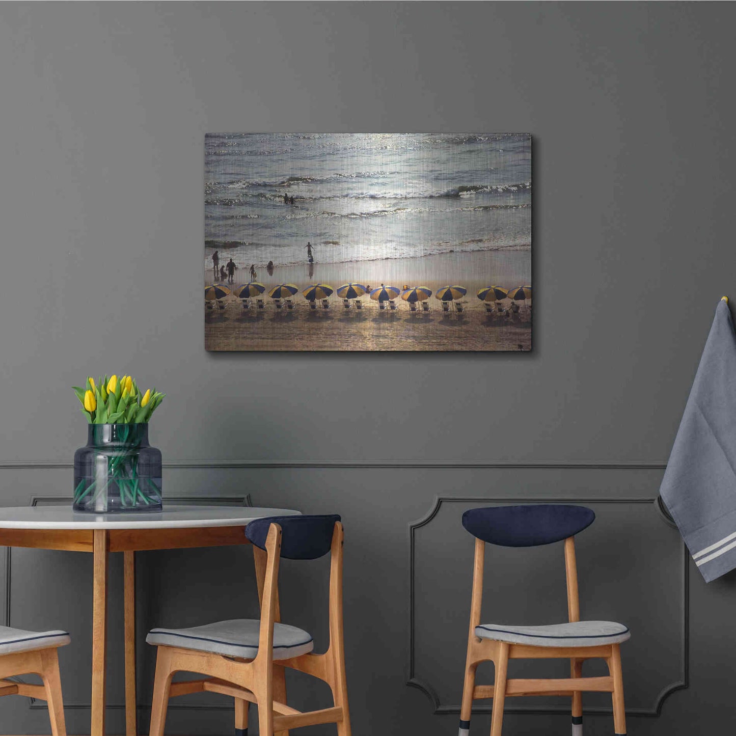 Luxe Metal Art 'A Day At The Beach' by Debra Van Swearingen, Metal Wall Art,36x24