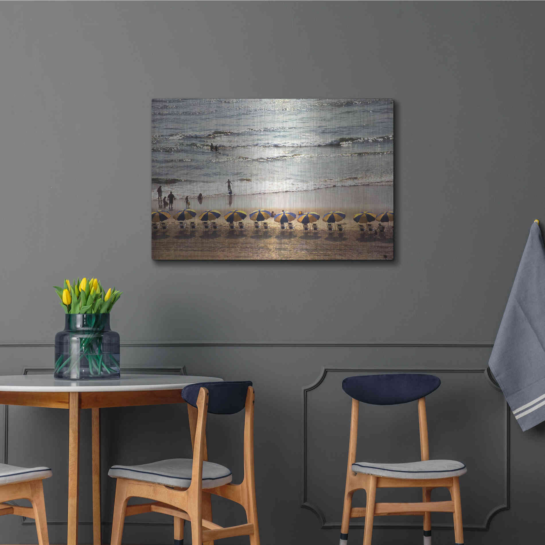 Luxe Metal Art 'A Day At The Beach' by Debra Van Swearingen, Metal Wall Art,36x24