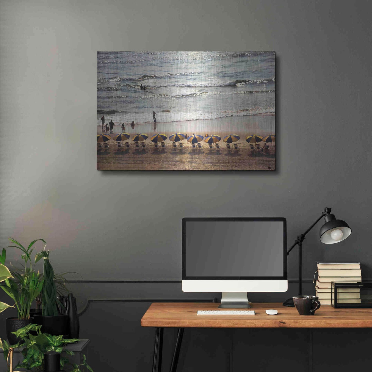 Luxe Metal Art 'A Day At The Beach' by Debra Van Swearingen, Metal Wall Art,36x24