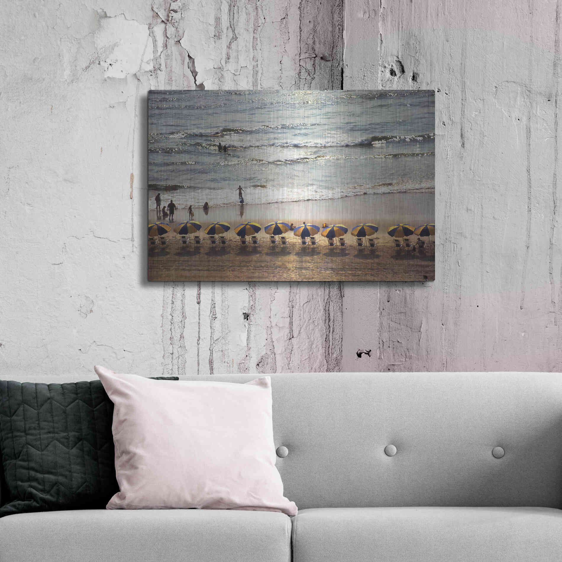 Luxe Metal Art 'A Day At The Beach' by Debra Van Swearingen, Metal Wall Art,36x24