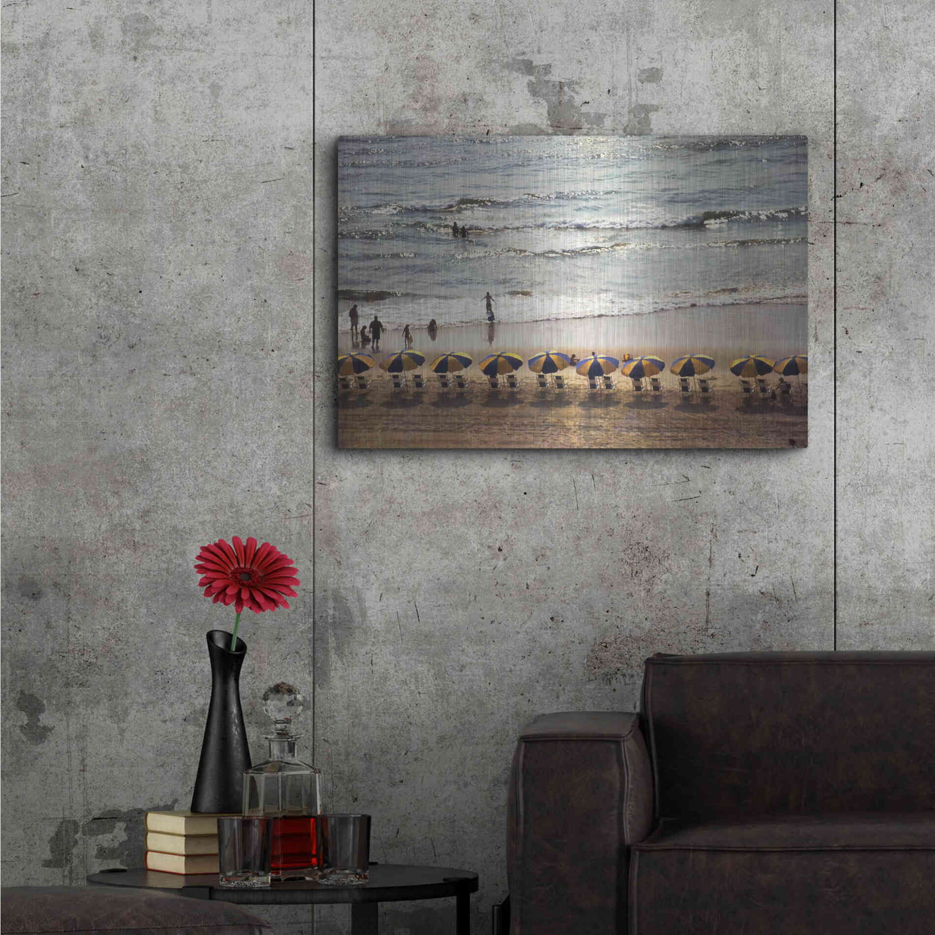 Luxe Metal Art 'A Day At The Beach' by Debra Van Swearingen, Metal Wall Art,36x24