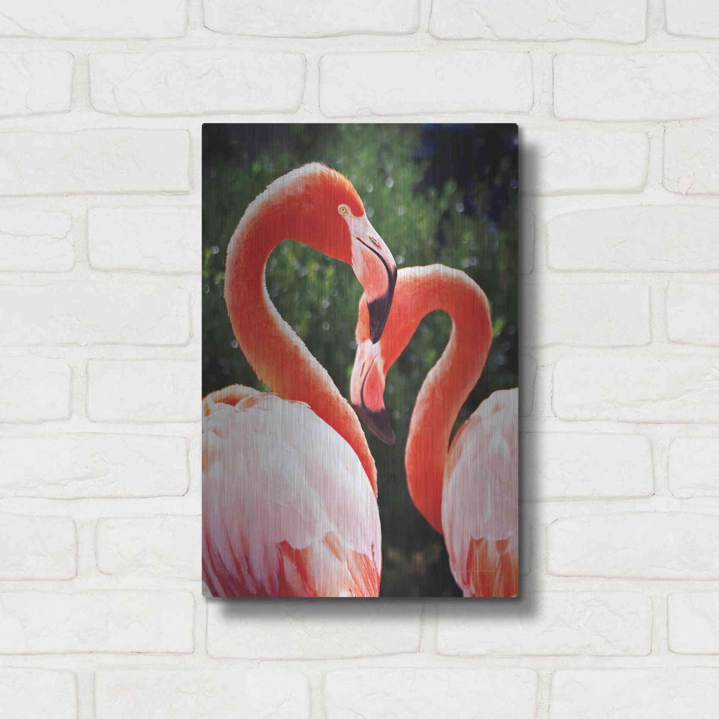 Luxe Metal Art 'Flamingo II' by Debra Van Swearingen, Metal Wall Art,12x16