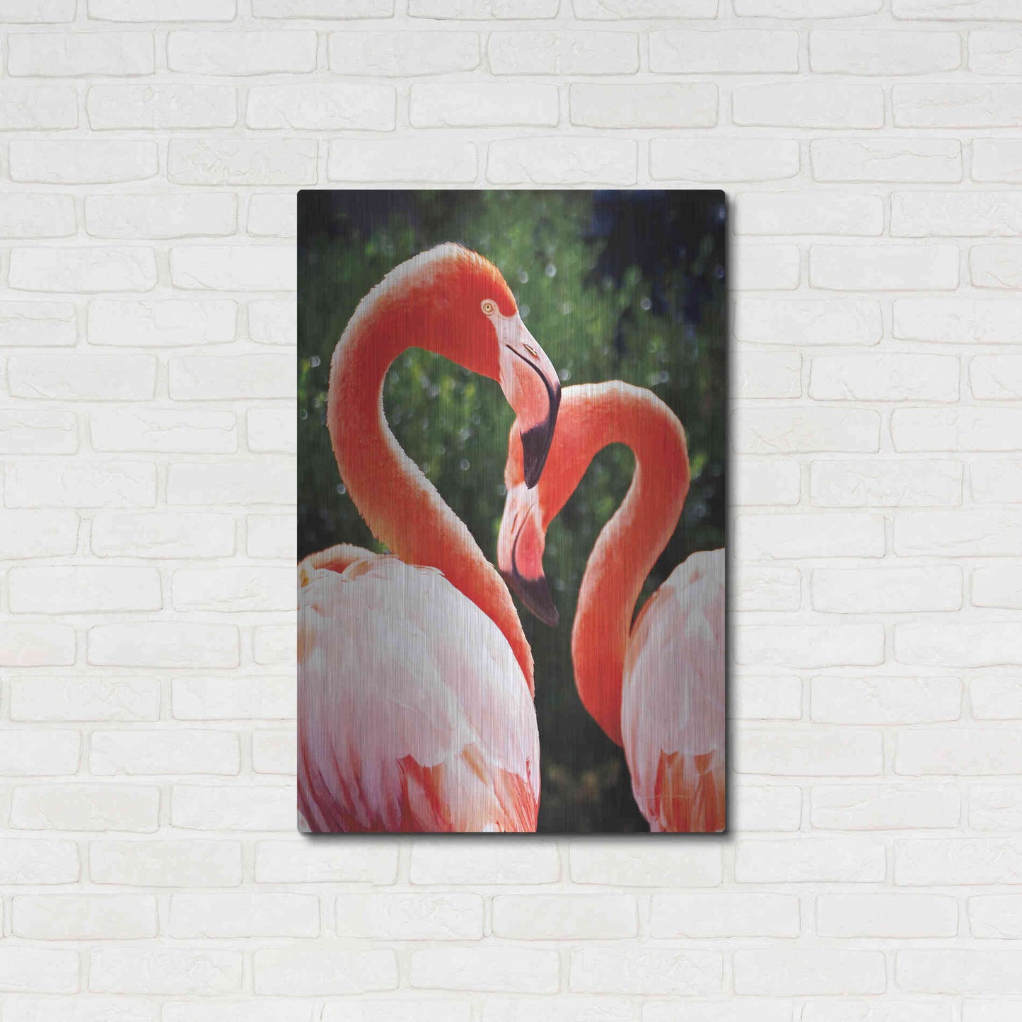 Luxe Metal Art 'Flamingo II' by Debra Van Swearingen, Metal Wall Art,24x36